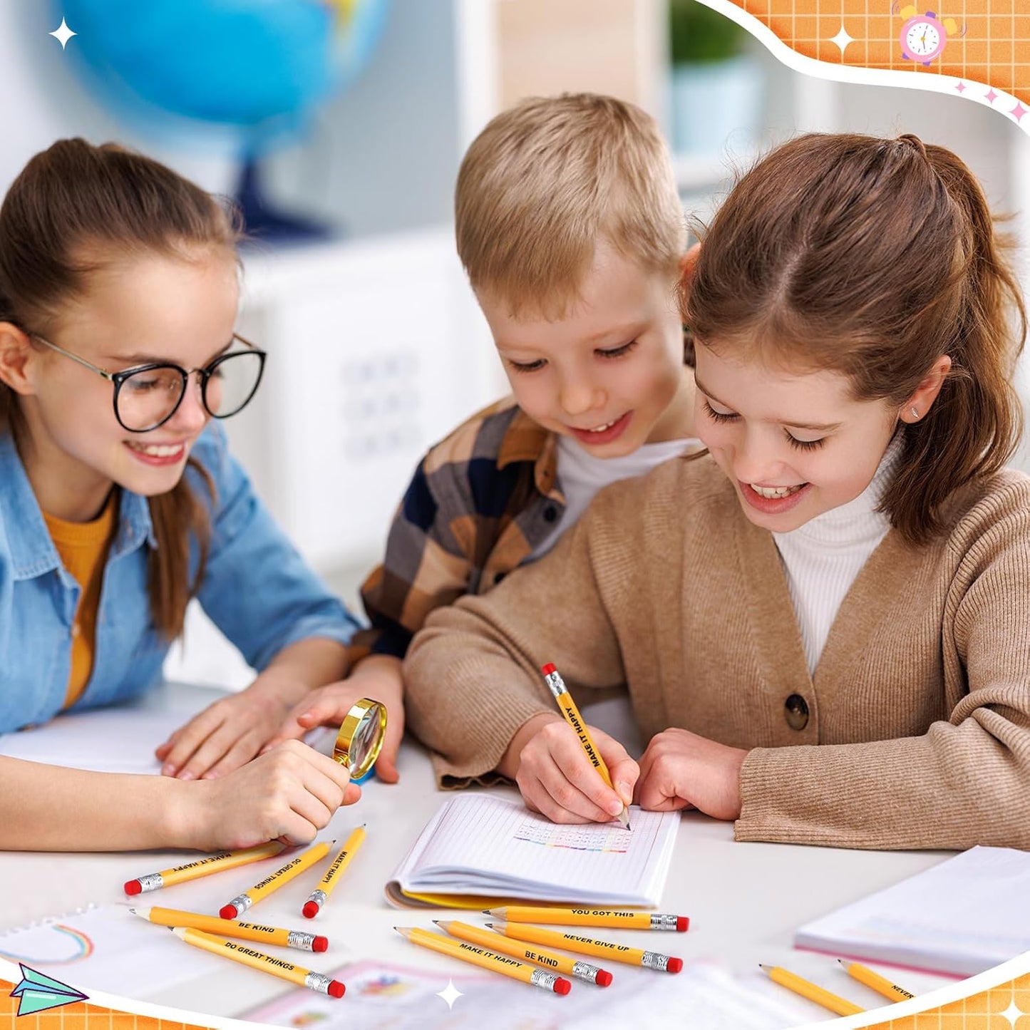 Jetec 100 Pcs Mini Pencils Bulk Inspirational Golf Wooden Half Pencils with Eraser and Motivational Sayings Back to School Gifts for Kids Student Teacher First Day of School(Yellow Color)