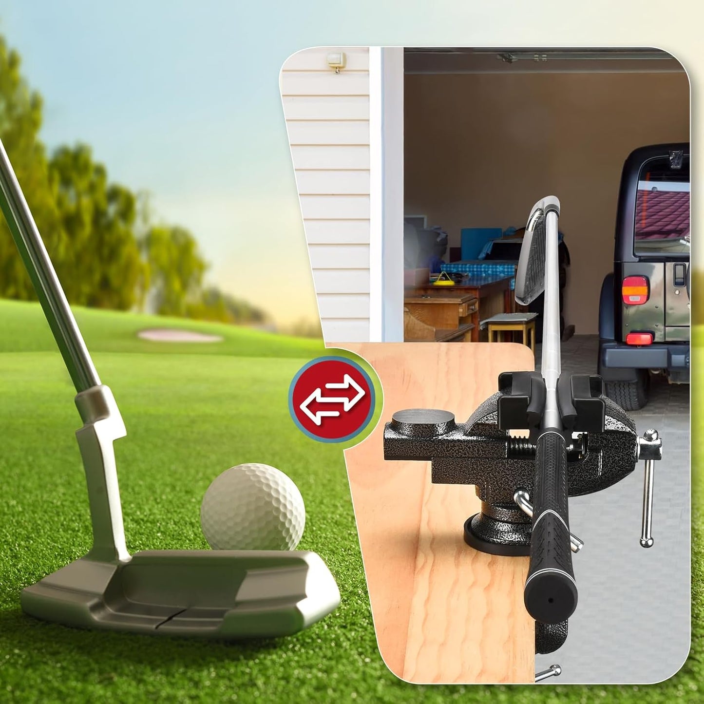 Golf Grip Kit for Regripping Golf Clubs, Portable Table Vise Rubber Clamp for Golf Grip Removal Tool with Solvent, Golf Club Regripping Kit