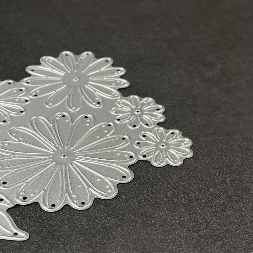 Flowers Metal Cutting Die for Scrapbooking - Cut Stencils for DIY Scrapbook Photo Album Decorative Paper Card, Card Making Supplies, Stencils & Crafting Die Cut (White Chrysanthemum 3.8 x 3.4 in)
