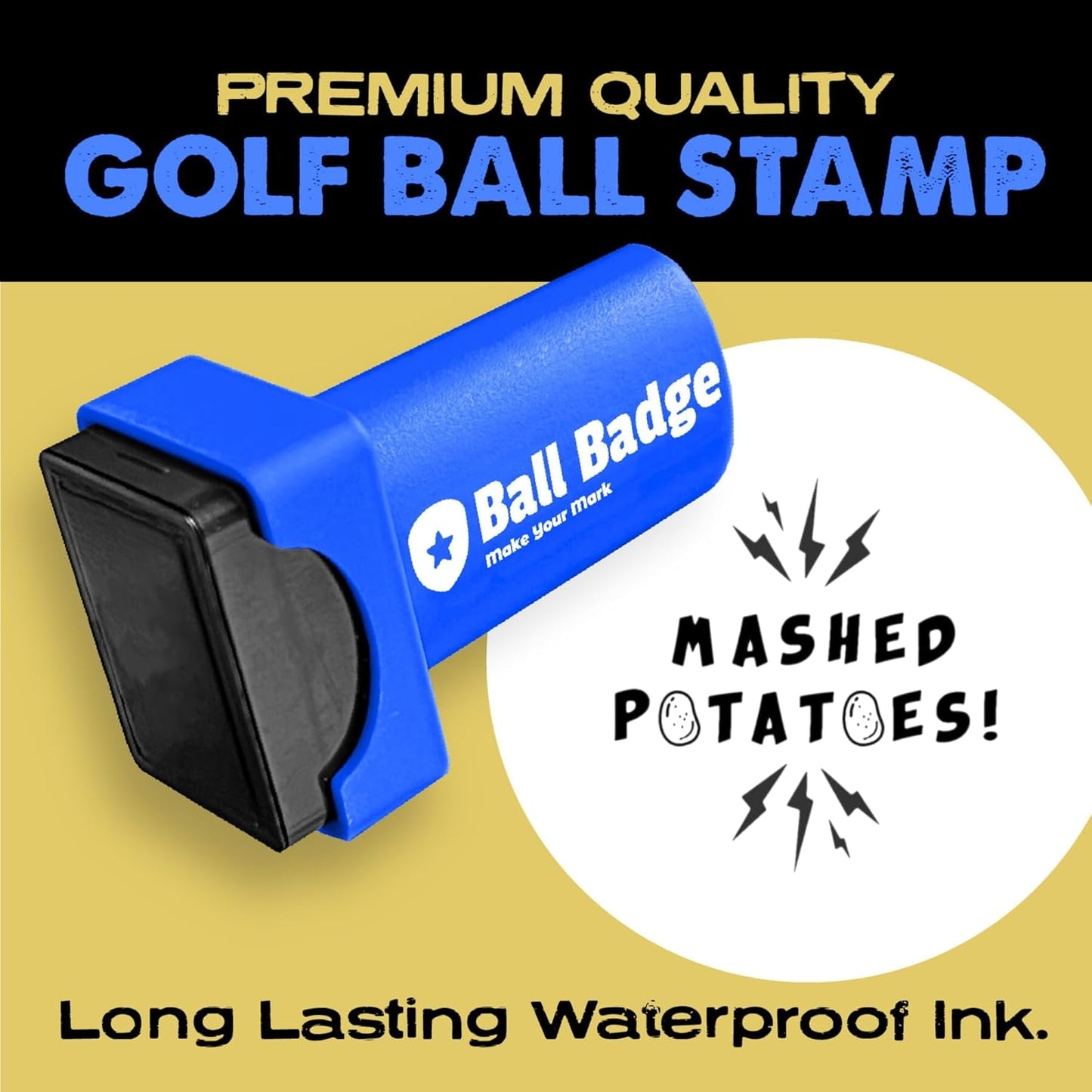 Ball Badge - Golf Ball Stamp (The Golf Series), Golf Ball Marker, Reusable Golf Ball Marking Tool to Identify Golf Balls