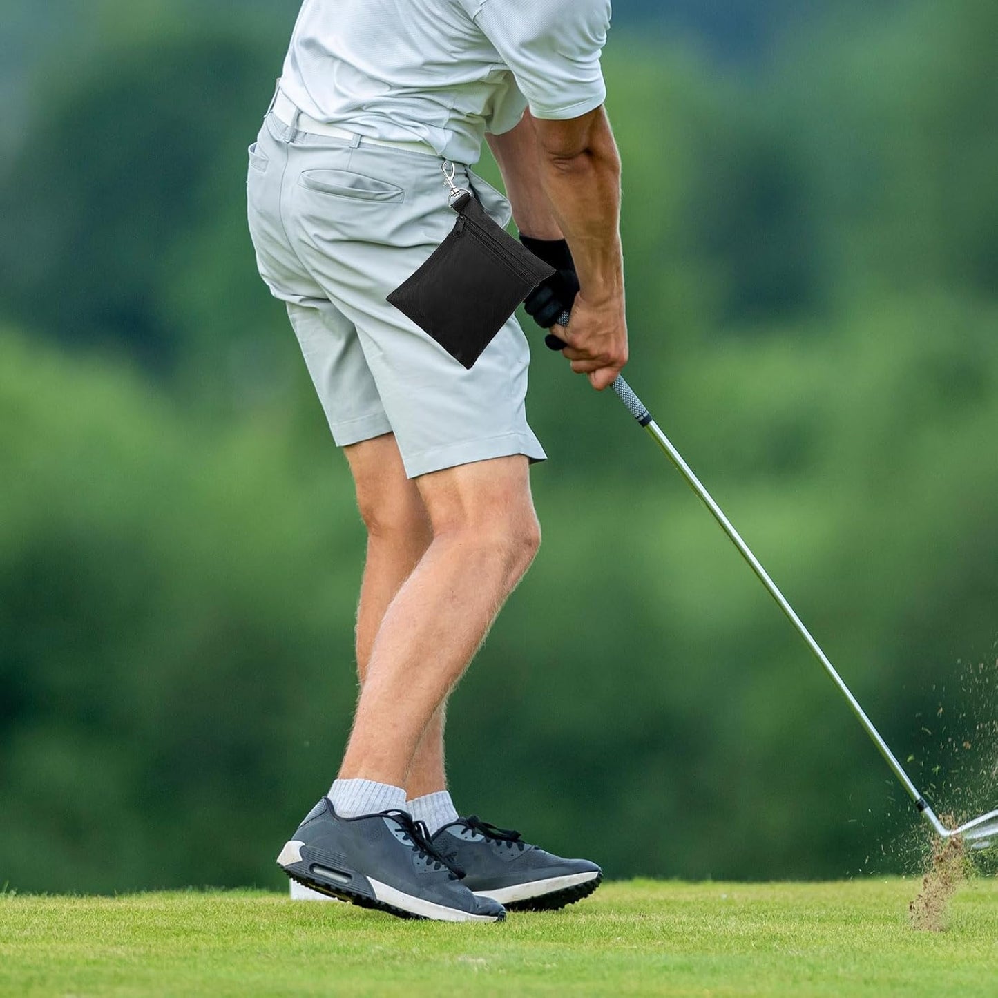 PATIKIL Golf Tee Pouch, Zipper Golf Ball Bag with Metal Lobster Claw Clip for Men Women Valuables Holder