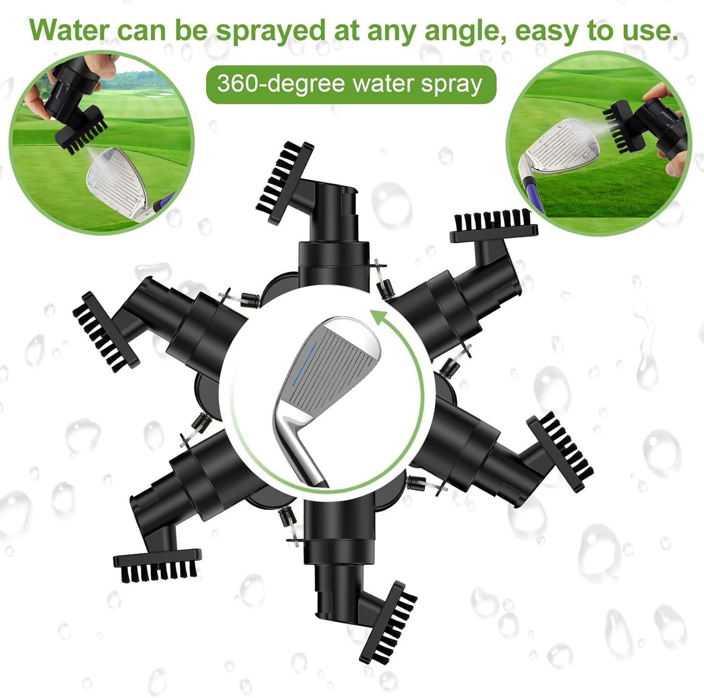 Premium Golf Club Cleaner Brush with Pressurized Water Sprayer – 5OZ Portable Club Brush for Quick Cleaning, Ideal Golf Accessories for Men – Caddy Splash Design