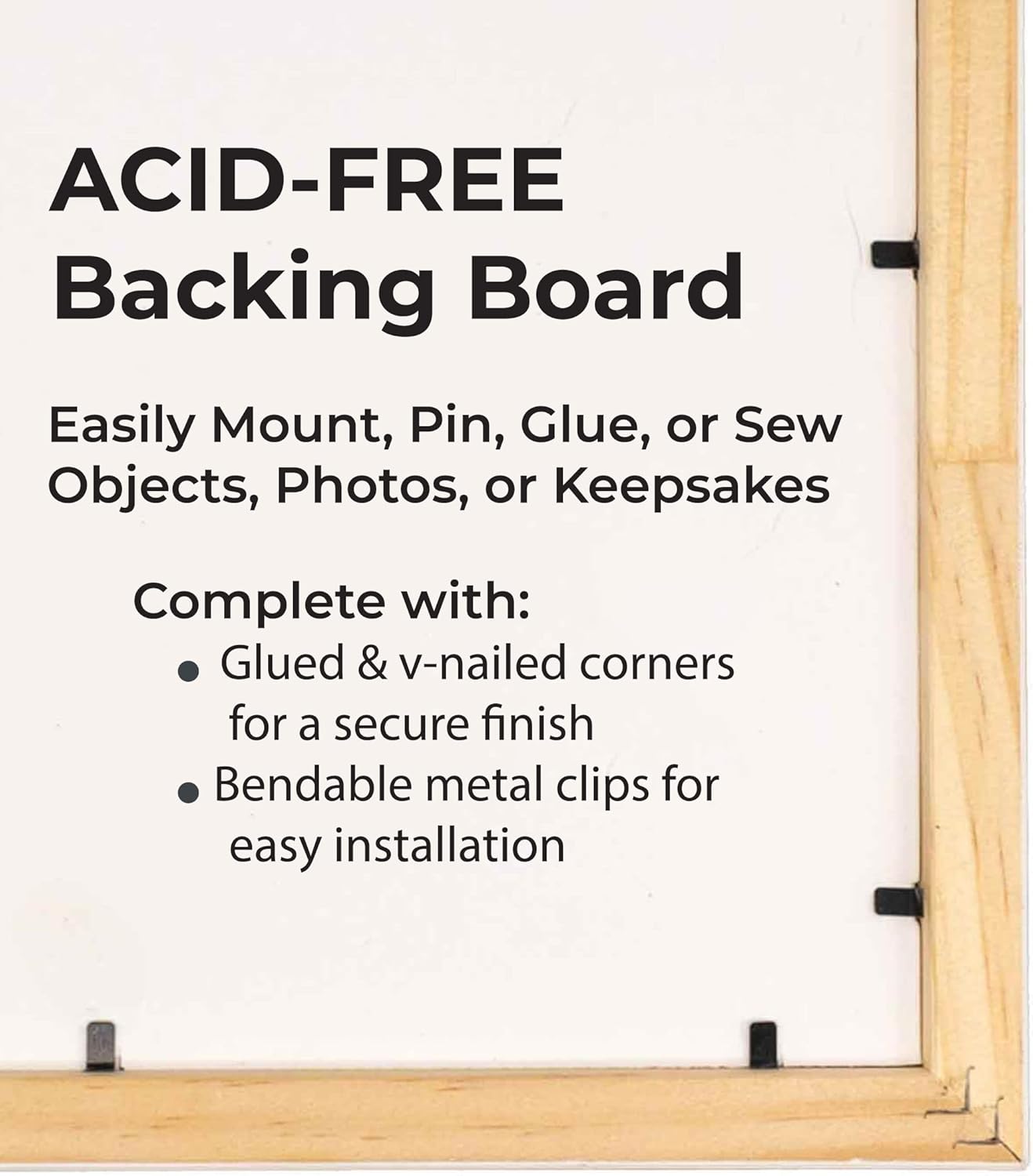 8.5x17 Shadow Box Black Solid Wood Display Frame with White Acid-Free Backing UV Acrylic & Hanging Hardware - with 3/4" Usable Depth