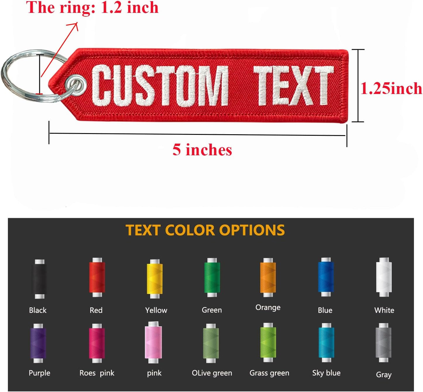 Personalized Embroidery Luggage Tag, Double Sided Embroidery Your Text/Number, Travel Labels Travel Tag for Backpack Suitcase Baggage