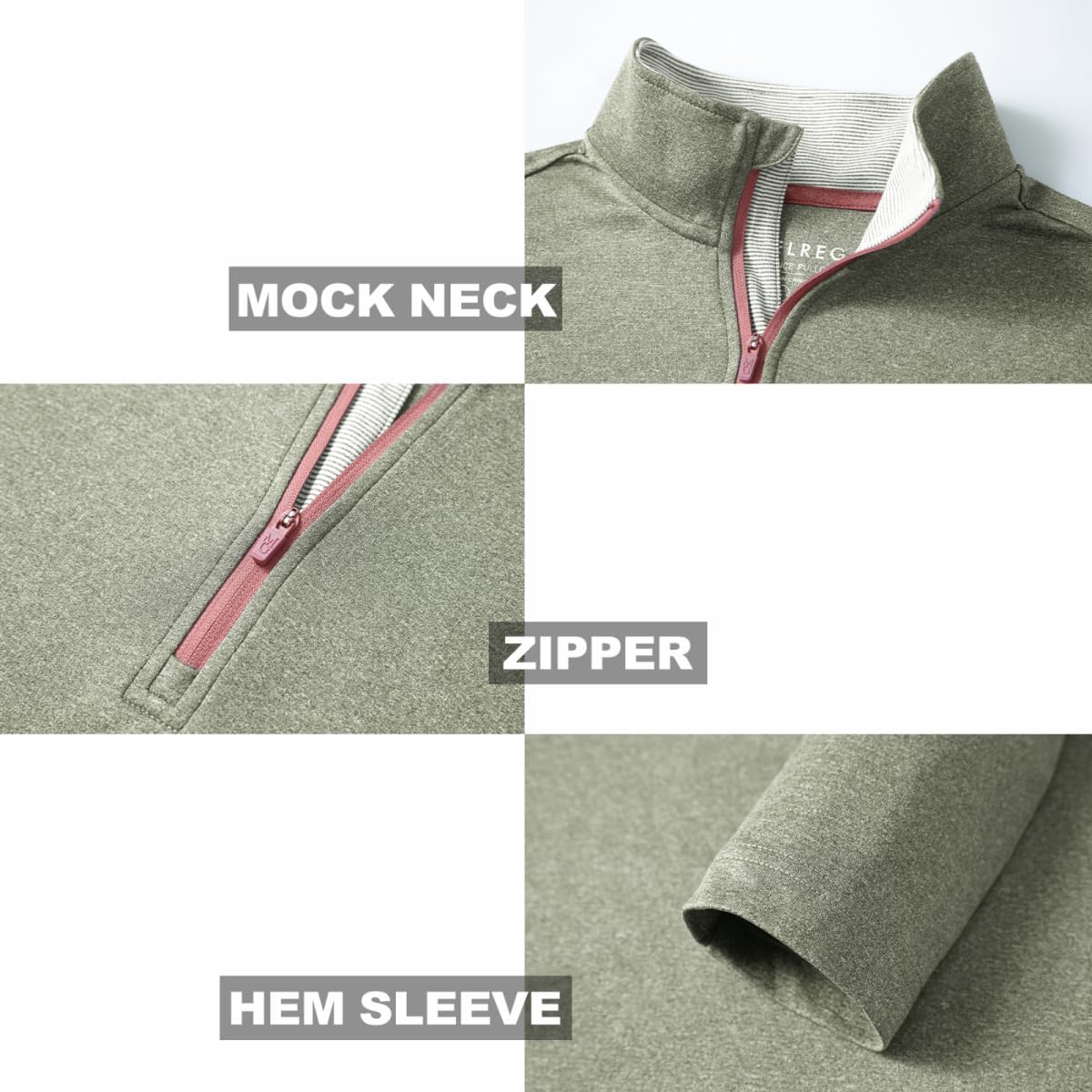 M MAELREG Quarter Zip Golf Pullover Men Dry Fit Long Sleeve Performance Wicking Mock Neck 1/4 Zip Pullover Mens Sweatshirt