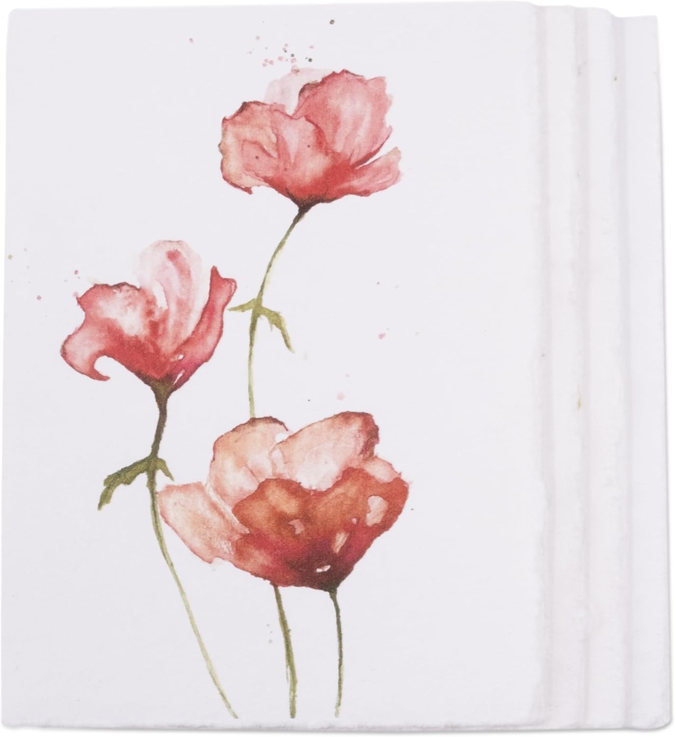 WANDERINGS Handmade Deckle Edge Blank Greeting Cards & Envelopes with Flower Art - Thick 300gsm paper– 20 Cards (5 Each of 4 Varieties) for Invitations, Thank Yous, Get Well and Birthday Cards –5x7