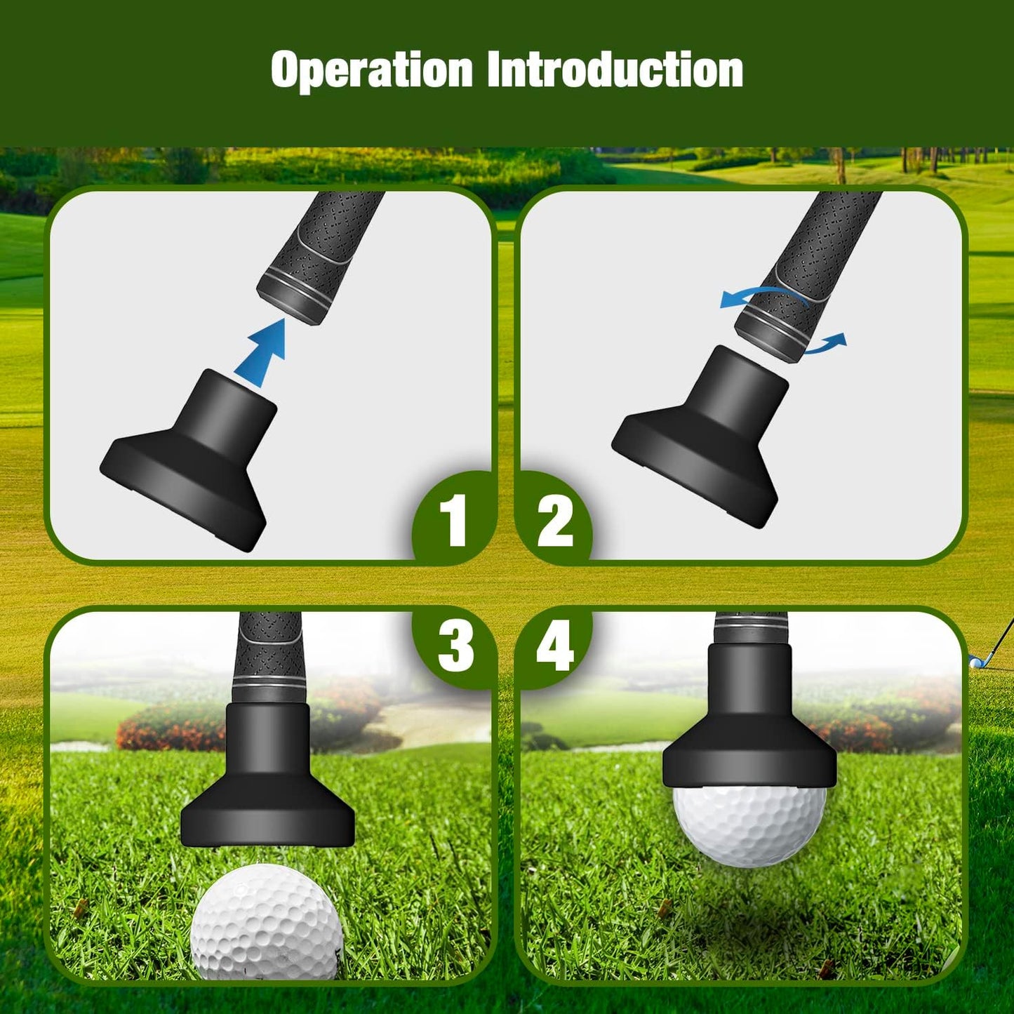 Golf Ball Retriever, 3Pack Mini Golf Ball Pick Up Suction Cup for Putter Grip Tool, Portable Golf Ball Grabber for Training Putter Grip Golfer, Professional Golf Sucker Accessories for Golfer