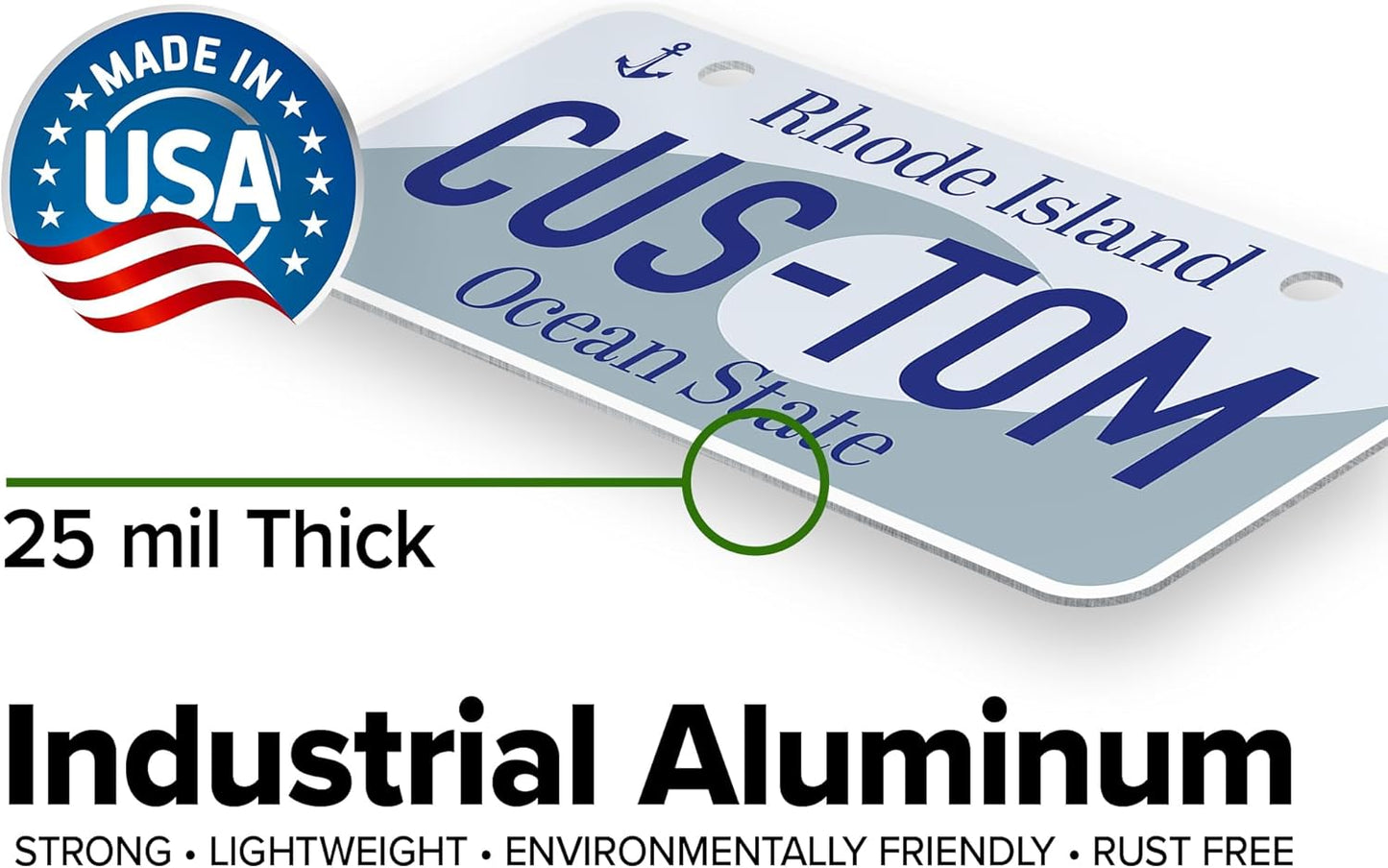 Mini License Plates, Personalized License Plates, Custom for Car, Bikes, ATV, Kids Car, Golf Cart, Jeep, 2x4 Inch, Rust-Free Fade Resistant Aluminum, USA Made by My Sign Center (Rhode Island)