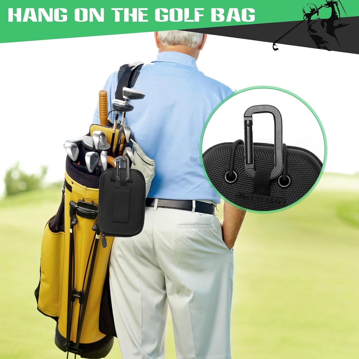 Golf Rangefinder Hard Shell Case, Hard Golf Rangefinder Case Universal Range Finder Carry Bag for Most Rangefinders (Black)