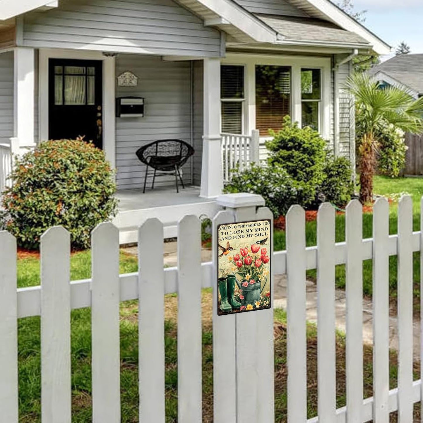 Vintage Tin Sign And Find My Soul Flower Sign Retro Sign for Home Office Kitchen Bar Cafe Garden Wall Decor 12x16 Inch