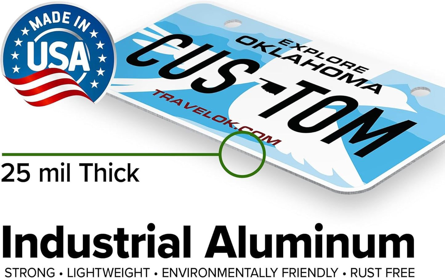 Mini License Plates, Personalized License Plates, Custom for Car, Bikes, ATV, Kids Car, Golf Cart, Jeep, 2x4 Inch, Rust-Free Fade Resistant Aluminum, USA Made by My Sign Center (Oklahoma)