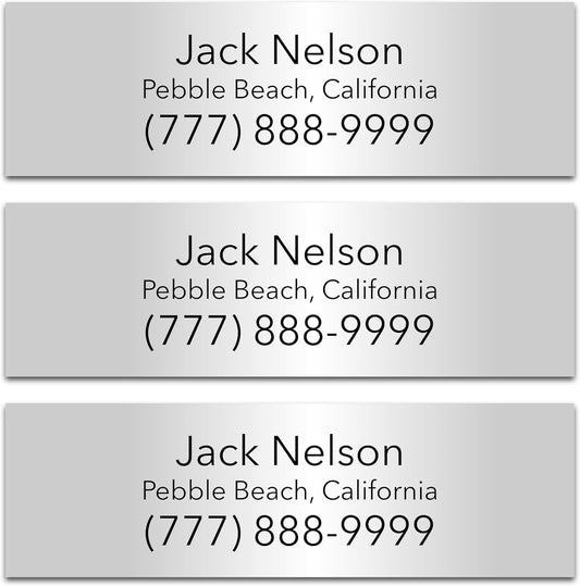 Personalized Golf Club Name Labels (30 Labels) - Custom Waterproof Name Stickers for Golf Clubs (Silver with Black Text)