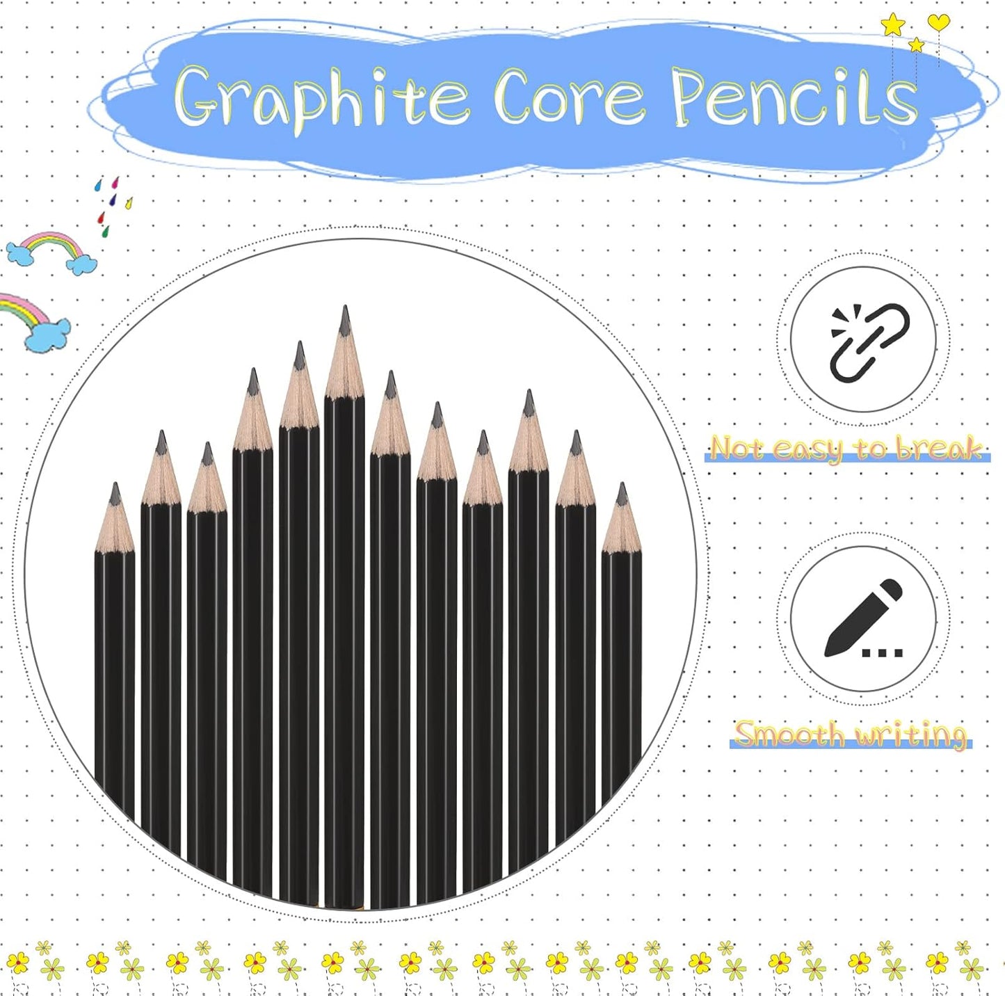Zonon 48 Pieces Golf Pencils Mini Half Pencils with Eraser Short with Erasers Bulk Small for Kids HB Wedding Bridal School Office Writing Drawing Pocket(Black)