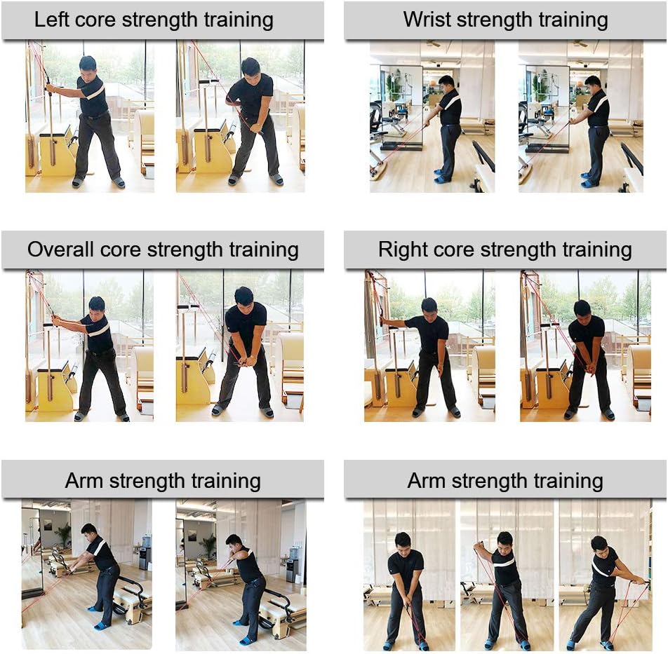 KIKIGOAL Golf Exerciser Resistance Bands Exercise Fitness or Pilates Workout Gym Sports Swing Cord