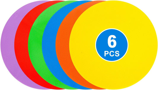 9 inch Spot Markers Flat Field Cones, Non Slip Rubber Agility Markers Flat Field Cones for Soccer Basketball Sports Speed Agility Training （6 pcs）