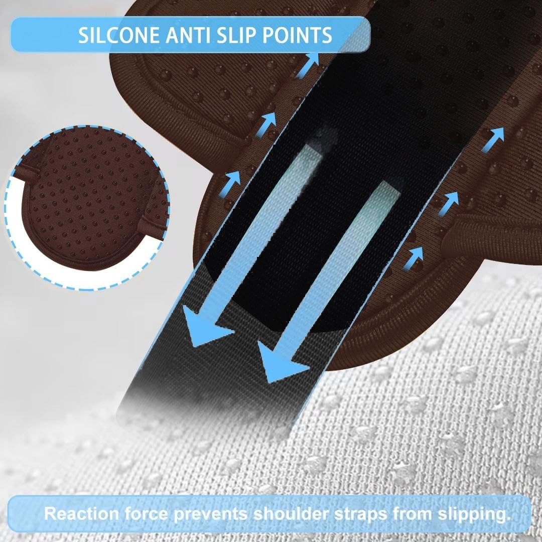 ZINZ 2-Pack Universal Shoulder Pad with Ultra thick Cushion for Bag Luggage Bag Crossbody, Plus Long & Anti-Slip & Breathable,Brown