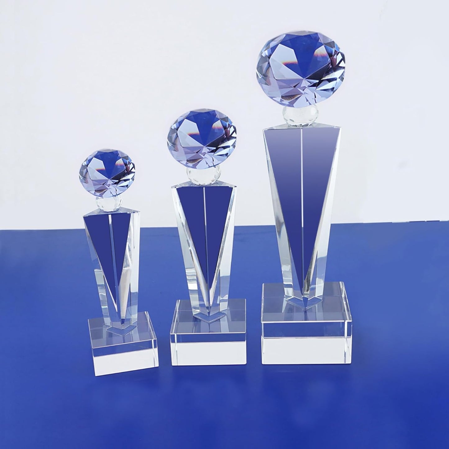 Optical Crystal Glass Diamond Trophy Awards Recognition Achievement Reality Personalized Custom Laser Etched Engraving Trophy