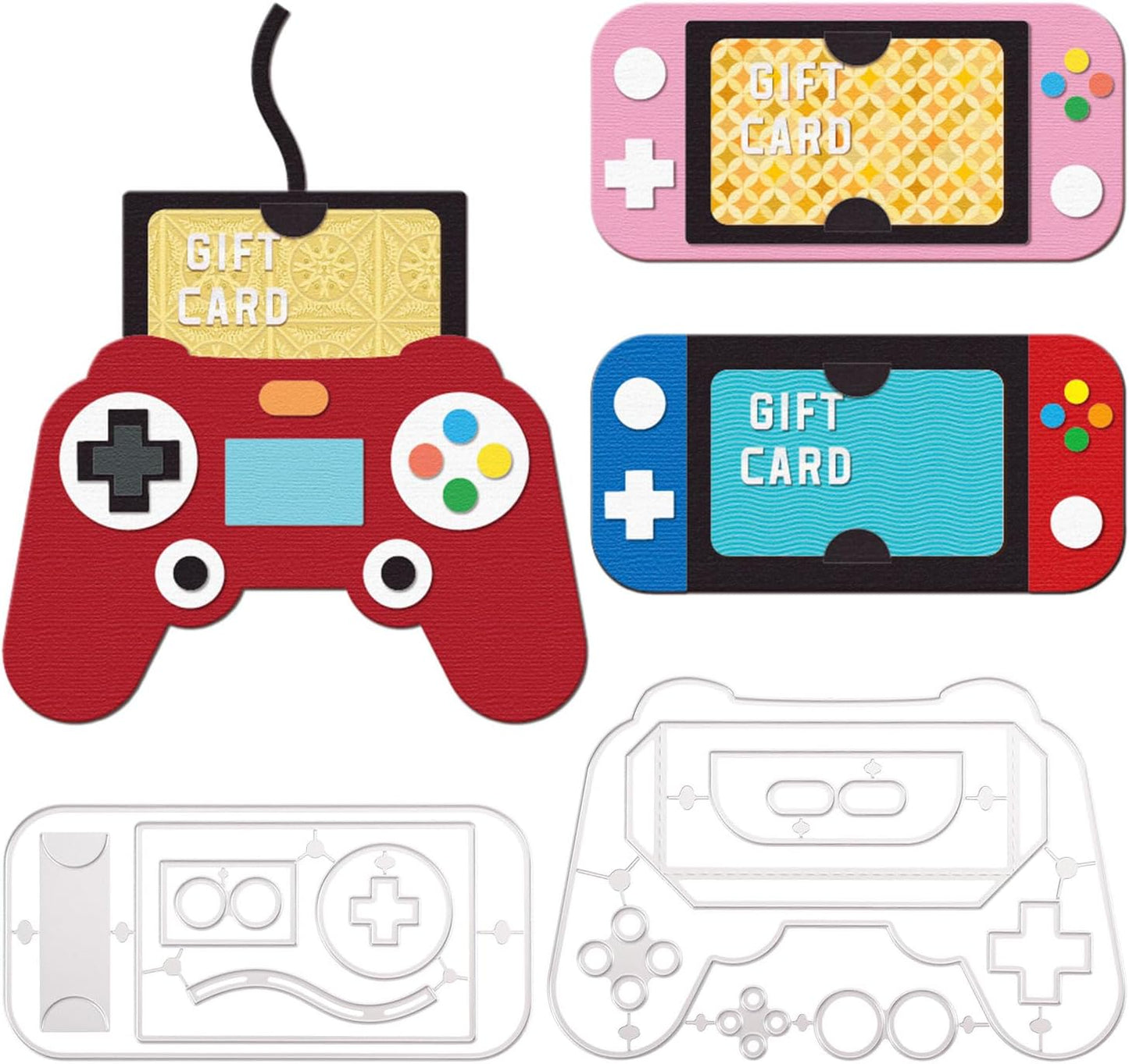 GLOBLELAND Game Console Gift Card Holder Cutting Dies for Card Making Game Machine Cut Die for DIY Scrapbooking Journal Embossing Paper Craft Decor