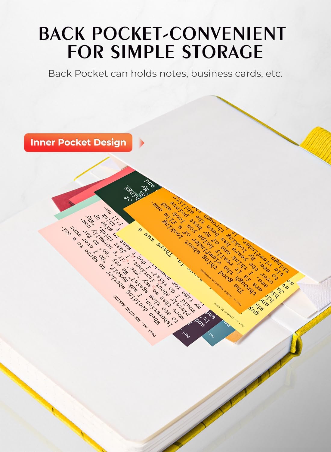 AISBUGUR Pocket Notebook, Small Notebook, 2-Pack Total 320 Pages,3.7" x 5.7" Pocket Notebook (2 Pack, Yellow)