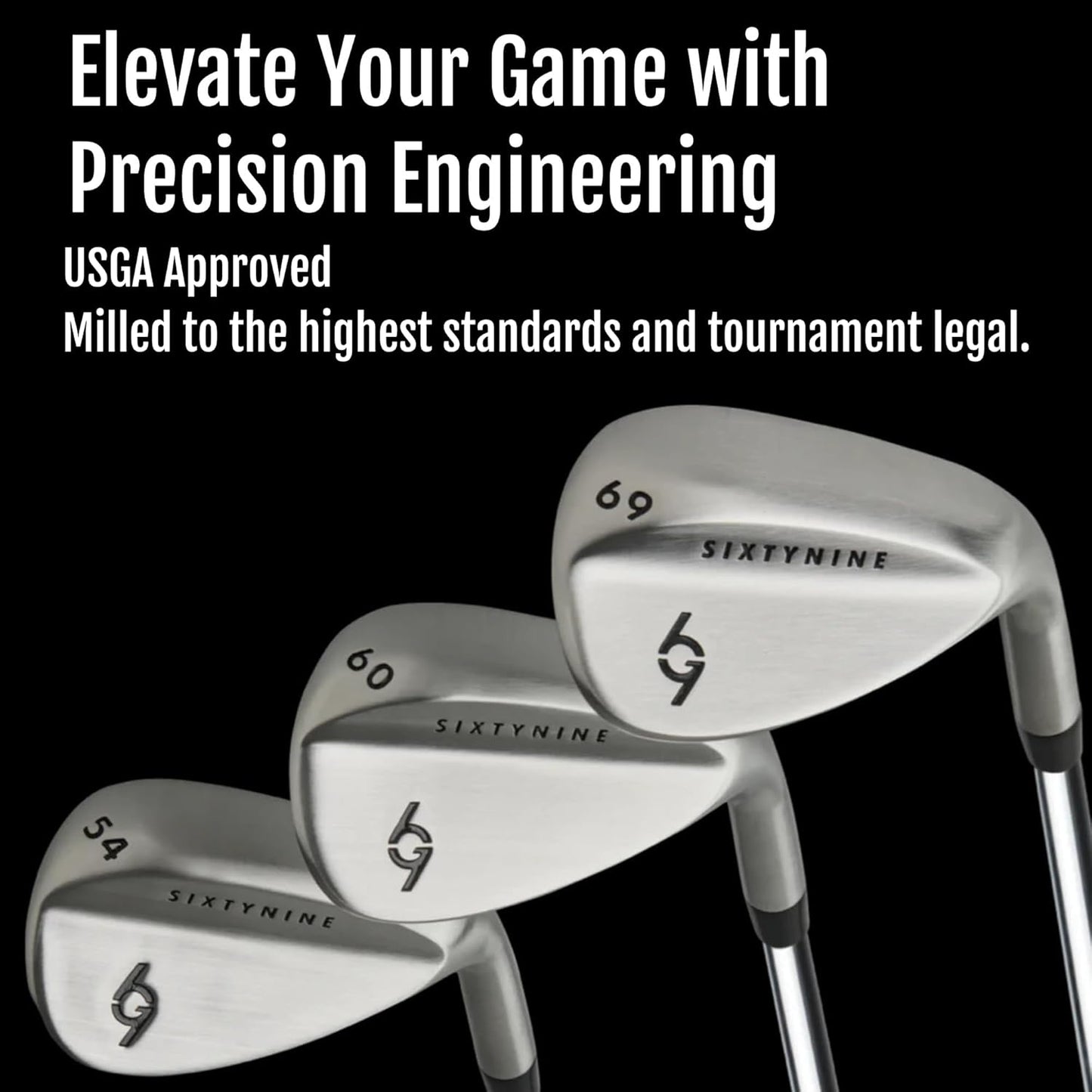 Golf Wedge Set for Men & Women (54/60/69 Set) by 69 Degree Golf | Lob, Sand & Pitching Wedges | Length 35" Steel Shaft