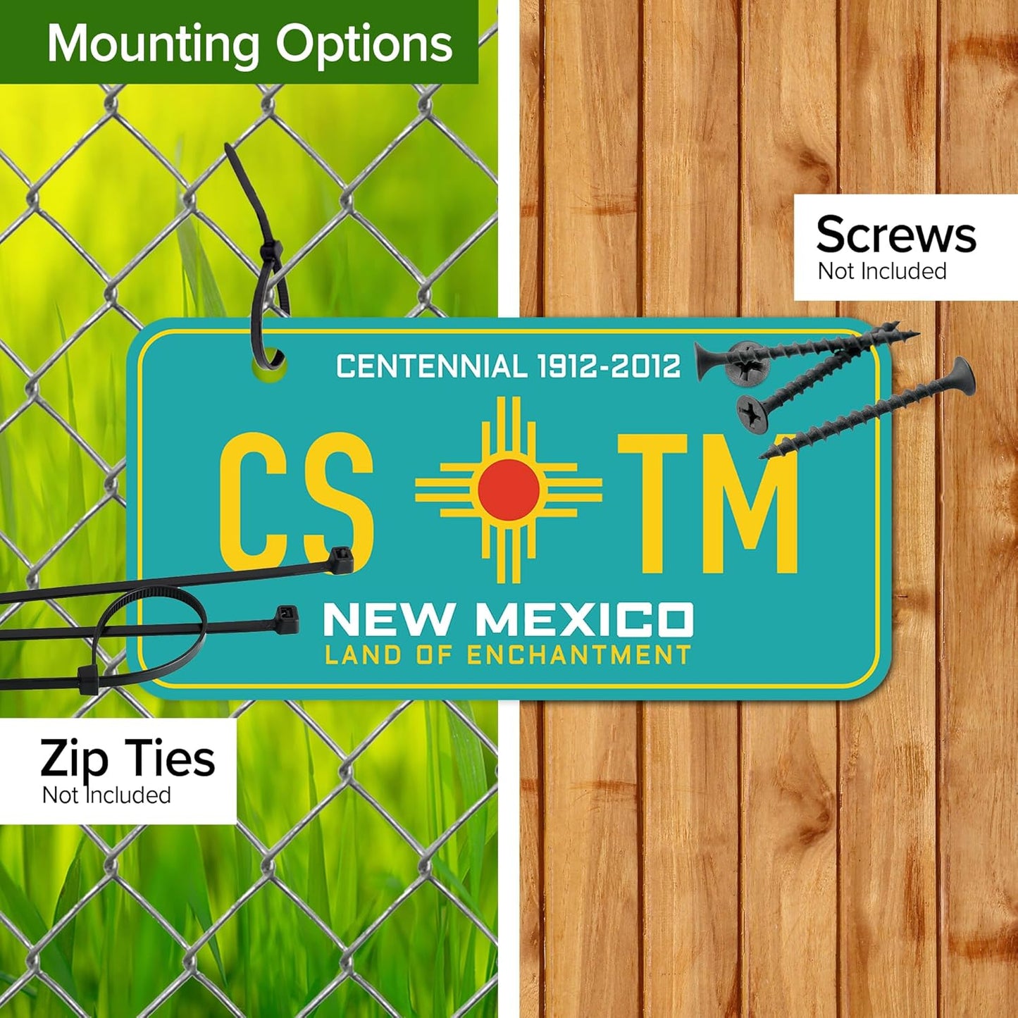 Mini License Plates, Personalized License Plates, Custom for Car, Bikes, ATV, Kids Car, Golf Cart, Jeep, 2x4 Inch, Rust-Free Fade Resistant Aluminum, USA Made by My Sign Center (New Mexico)