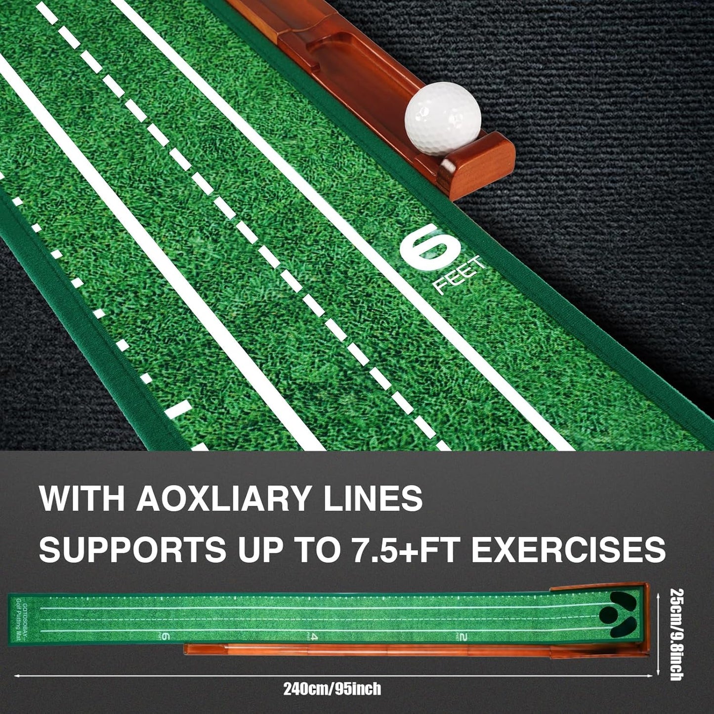 Putting Green Indoor,Golf Putting mat with Auto Ball Return – Premium Golf Putting Mat for Home, Office, or Outdoors – Golf Gift for Men & Women, Practice Anywhere