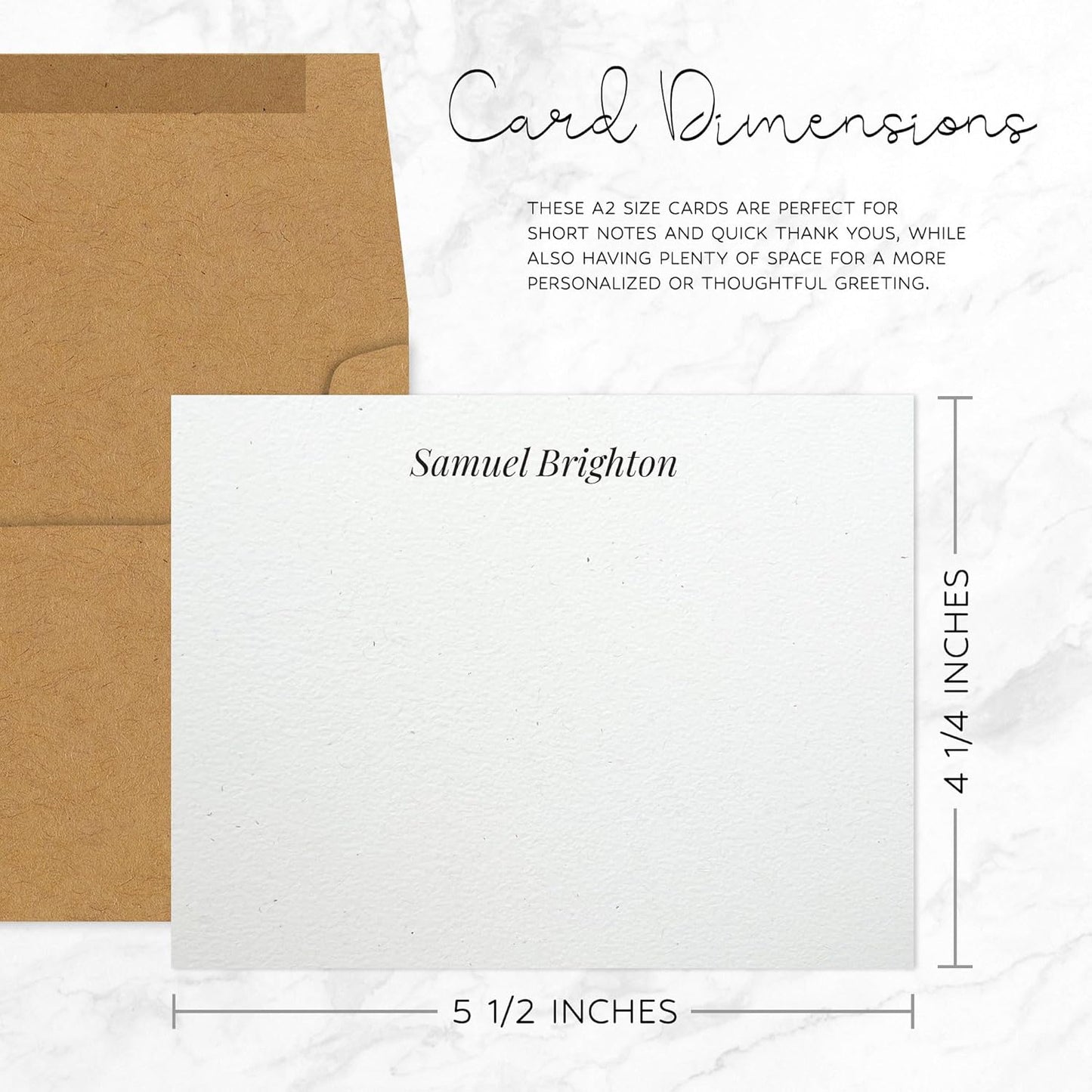 Personalized Note Cards – Custom Flat Stationery Set with Name – Personalized Thank You Cards – Elegant Personalized Stationery for Women (Samuel Brighton)