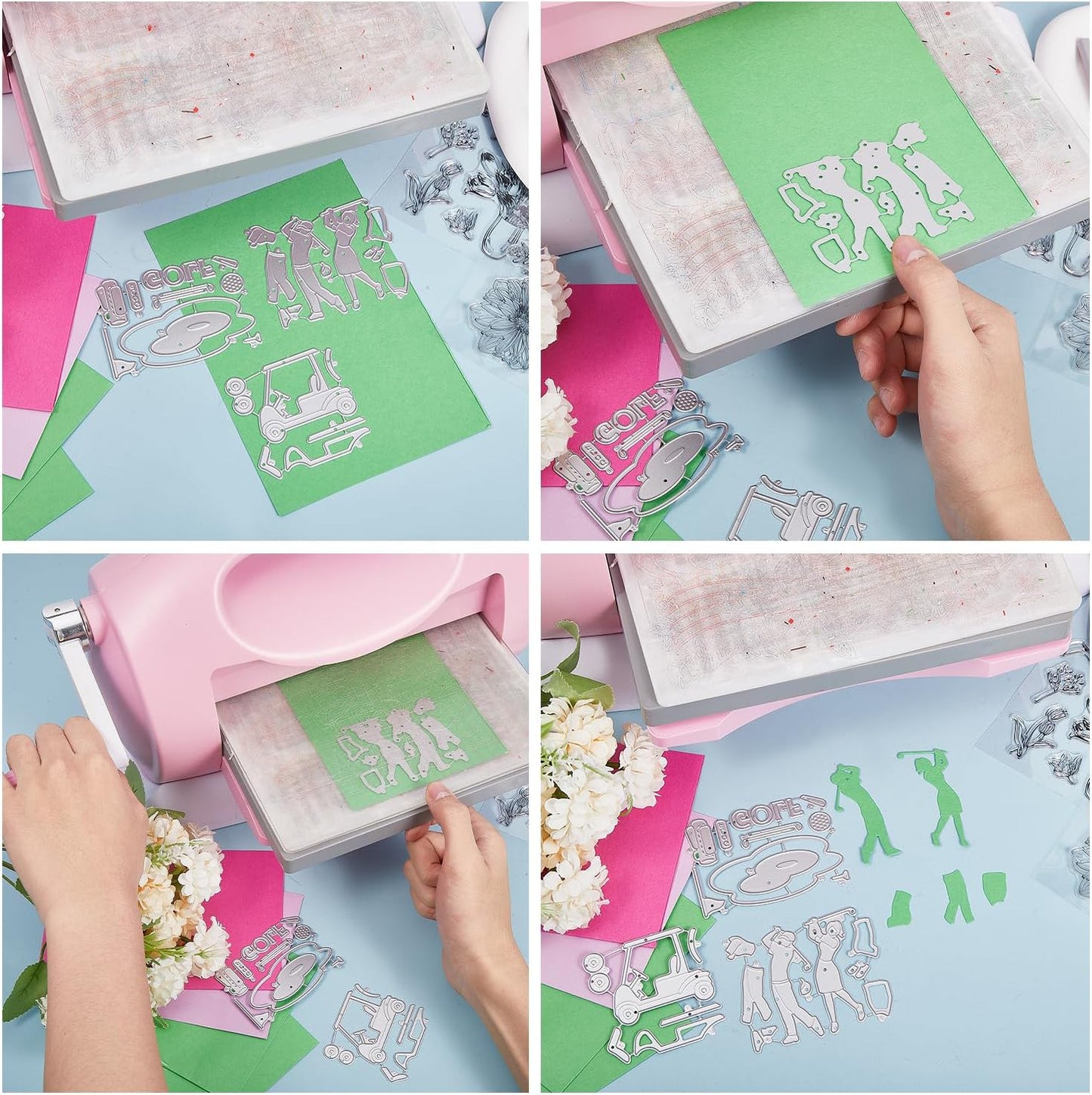 GLOBLELAND Golf Lady Man Cutting Dies for DIY Scrapbooking Metal Golf Sport Die Cuts Embossing Stencils Template for Paper Card Making Decoration Album Craft Decor