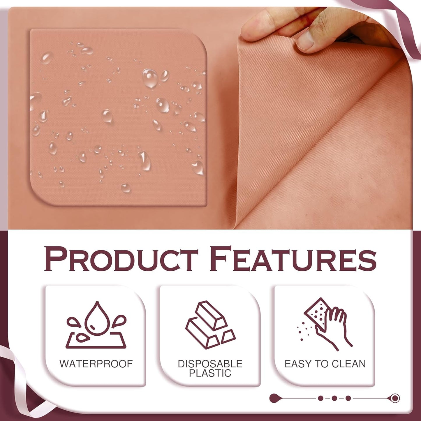 6 Pieces Dark Series Rectangle Tablecloth, 54x72 Solid Color Waterproof & Spillproof Disposable Plastic Table Cover, Durable Party Tablecloth for Dining, Buffet, Picnic, Outdoor Events