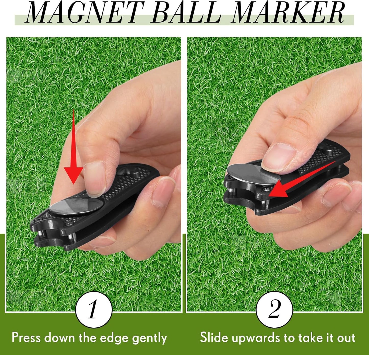 Poen 12 Pcs Golf Divot Tool Golf Repair Tool with Magnetic Ball Marker and Popping Button Metal Foldable Switchblade Repair Fixer for Golfers Prizes