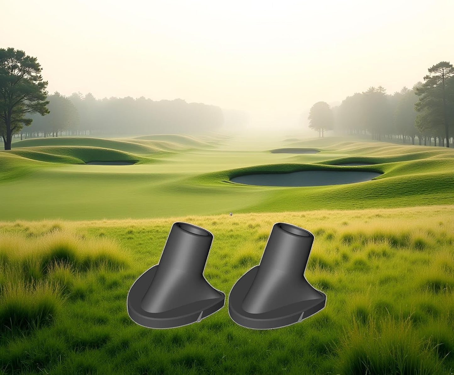 Jowxsx 2 Pcs Black Golf Bag Stand Feet Replacement, Wear-Resistent Golf Bag Rubber Feet Replacement, Necessary Golf Club Bag Accessories Strong Grip, Easy to Install, Golf Club Bag Accessories