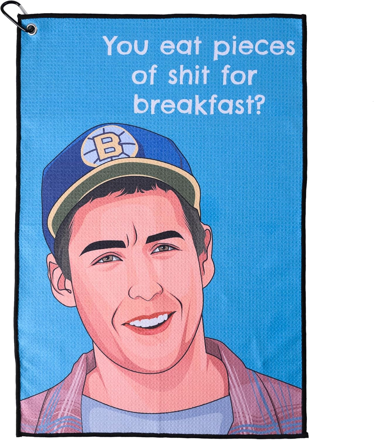 ZEETY Funny Golf Towel – 16" x 24" Premium Microfiber with Clip Holder for Golf Bags – Golf Accessories & Gifts for Men and Women (Breakfast)