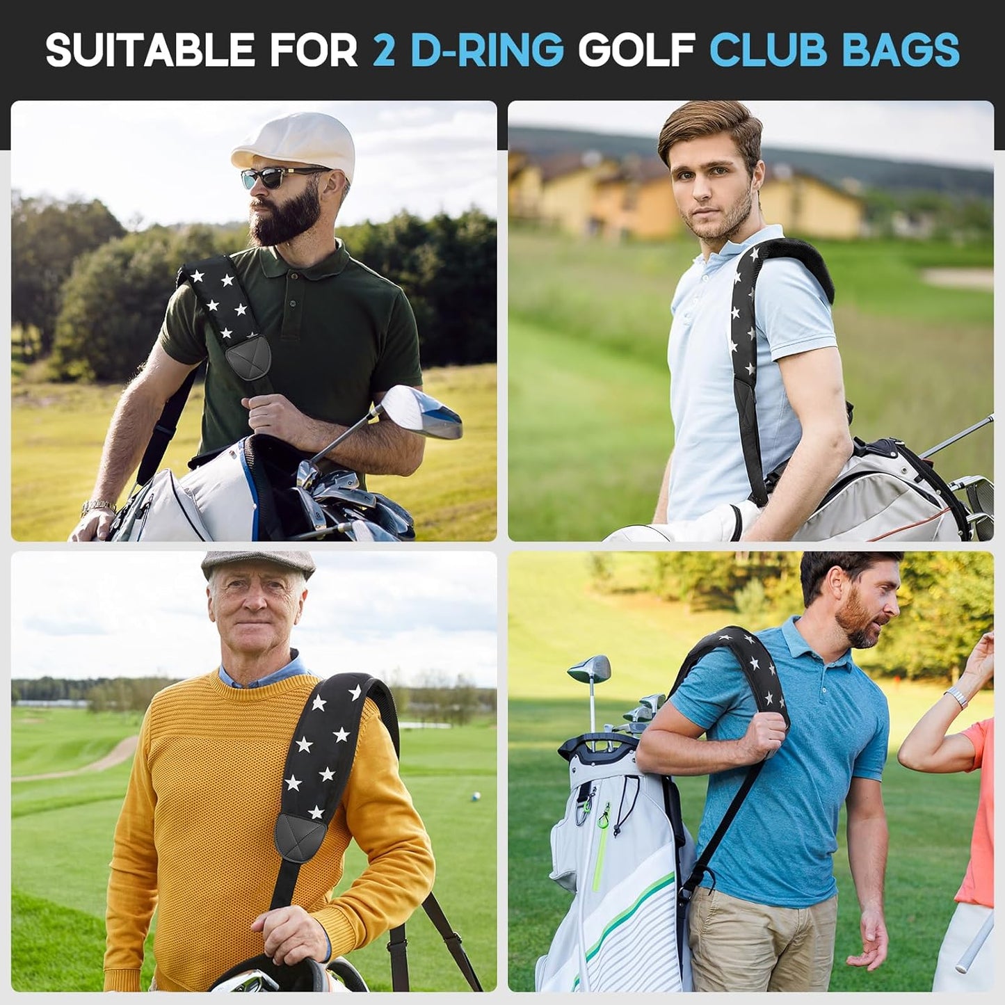 Golf Bag Strap Replacement Golf Bag Shoulder Strap Single Padded Shoulder Strap Adjustable Golf Bag Backpack Straps