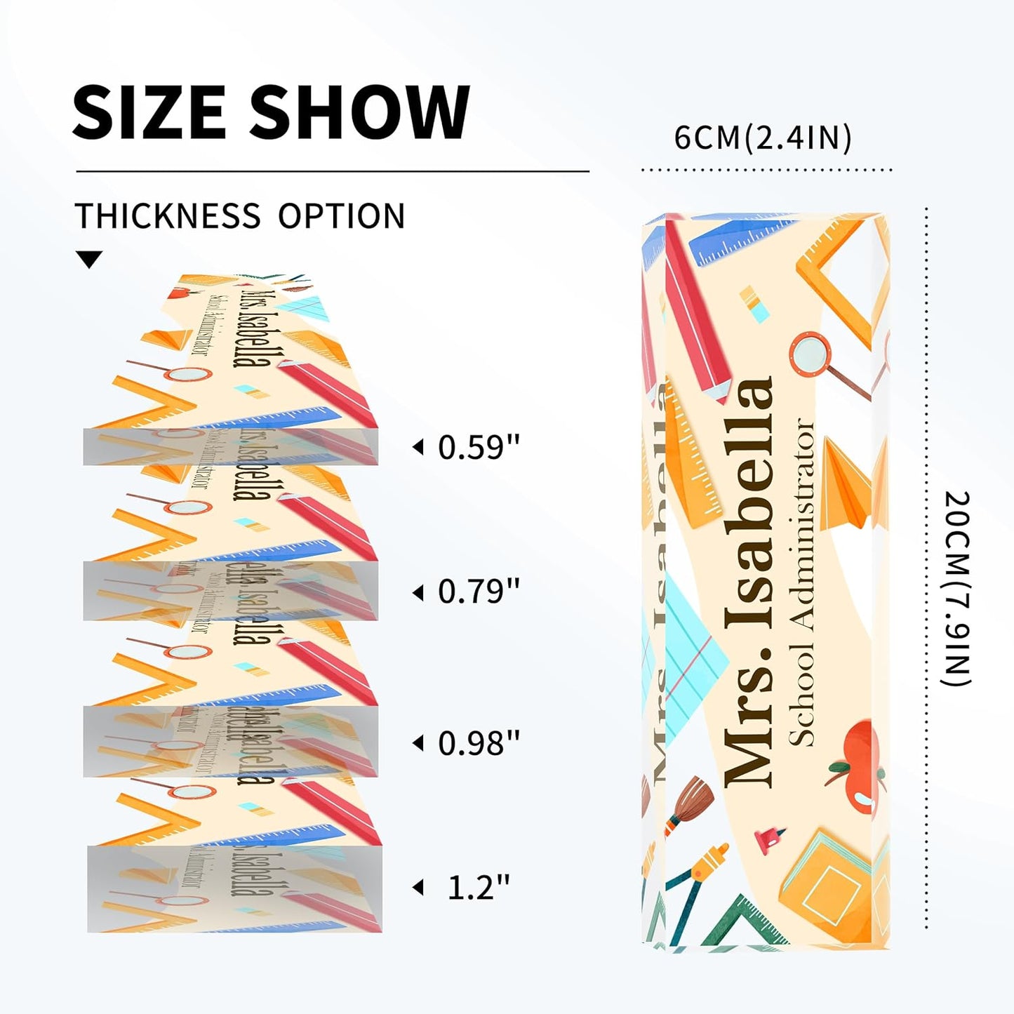 Personalized Name Plate for Desk Custom Acrylic Desk Name Plate Custom Employee Appreciation Gifts Office Gifts for Women, Men, Boss, Coworkers, Teacher, Nurse (Teacher)