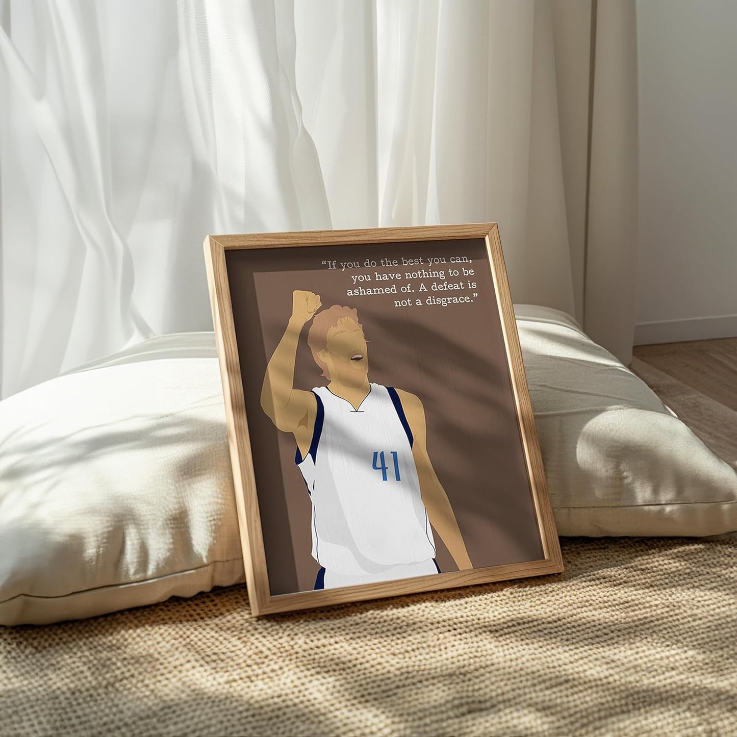 LOLUIS Motivational Basketball Superstar Hand-Drawn Artwork Sport Quote Wall Art Decorations (Unframed 8"x10", Basketball Player 10)
