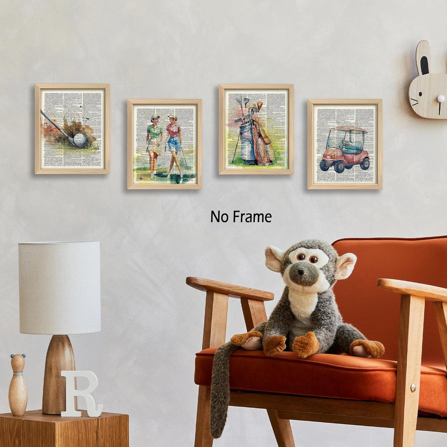 KSDUT Retro Golf Wall Decor Art Set of 4 - Vintage Artwork Poster Prints Gym Club Wall Decor Golf Gifts Wall Art for Office Games Sports Room Dorm Decorations - 8"x10" Unframed