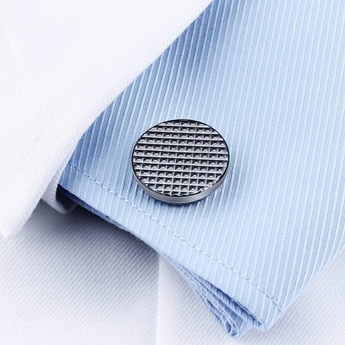 HAWSON Silver/Gold Cufflinks for Men with Tuxedo Shirt Studs,Men Accessories Jewelry with Gift Box,Gifts for Family,Best Friend on Wedding Business Birthday Anniversary