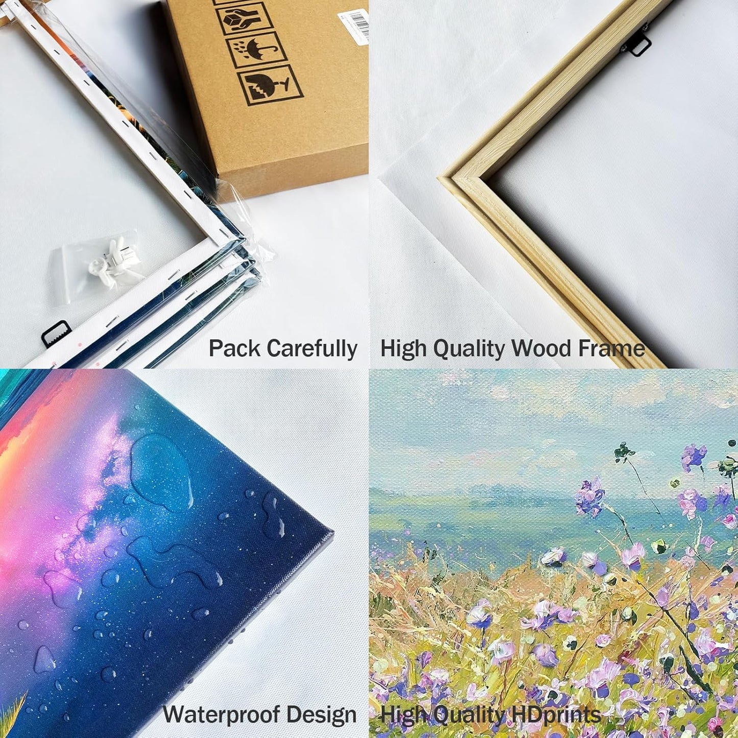 Flowers Wall Art Canvas Daisy Floral Textured Painting Modern Botanical Large Framed Pictures Artwork for Living Room Bedroom Bathroom Dinning Room Office Home Wall Decor Gifts 20x40