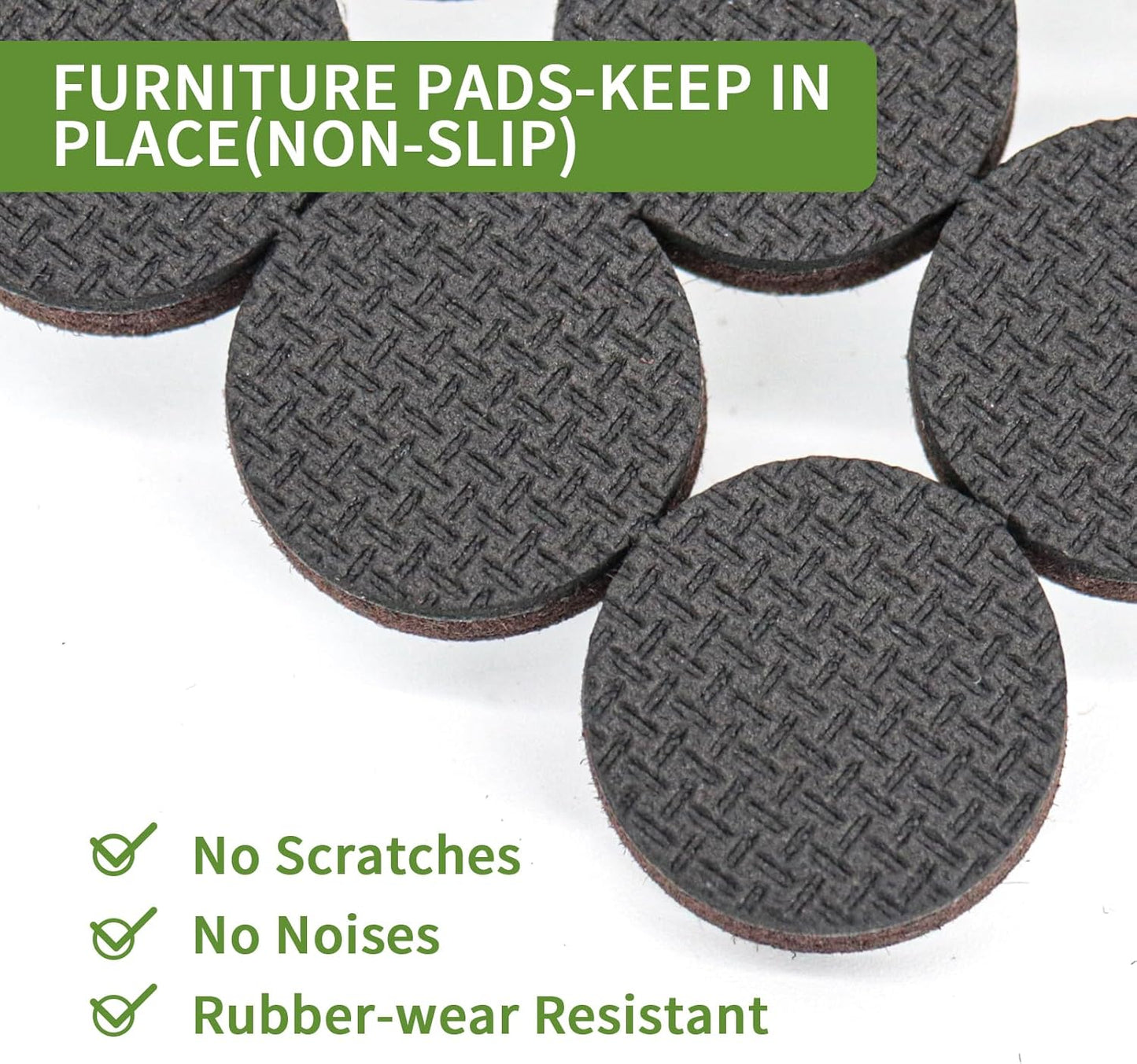 Non Slip Furniture Pads 36 PCS 1'' Round - Anti Slip Furniture Pads - Self Adhesive Rubber Feet Furniture Feet - Chair Leg Floor Protectors - Keep Furniture in Place