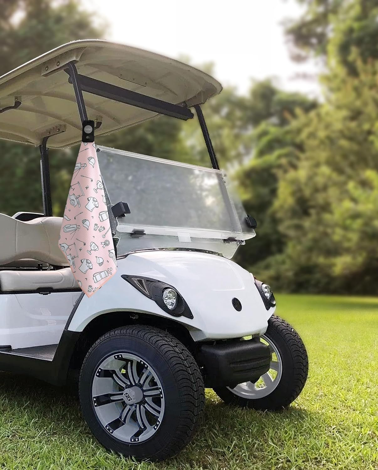 Magnetic Golf Towels for Golf Bags with Clip & Ultra Strong Magnet - Waffle Weave Microfiber Towel for Secure Hold on Bags & Carts - Ideal Club Cleaner & Accessories - Doodle Sketch