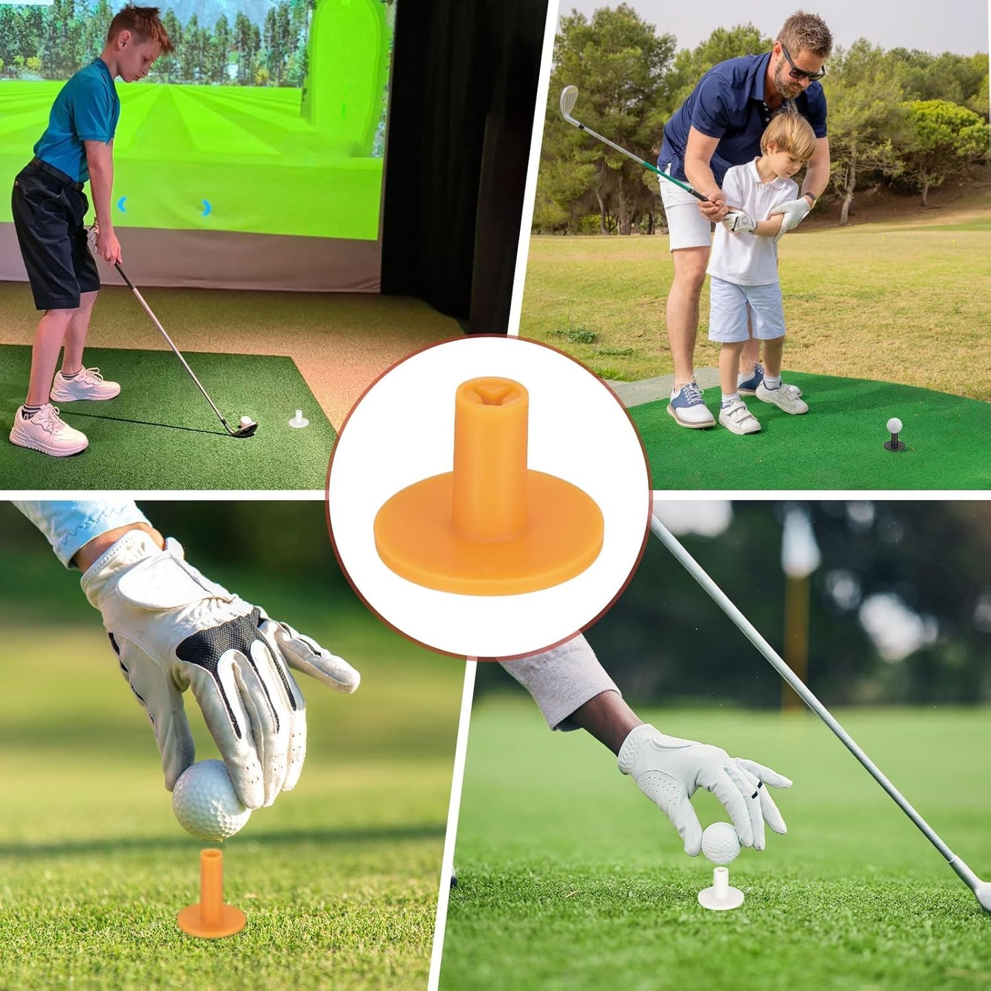 Rubber Golf Tees [] - Flexible Stable Ball Holder Use for Home & Outdoor & Indoor Tall Training Driving Range - [] Hitting Mats