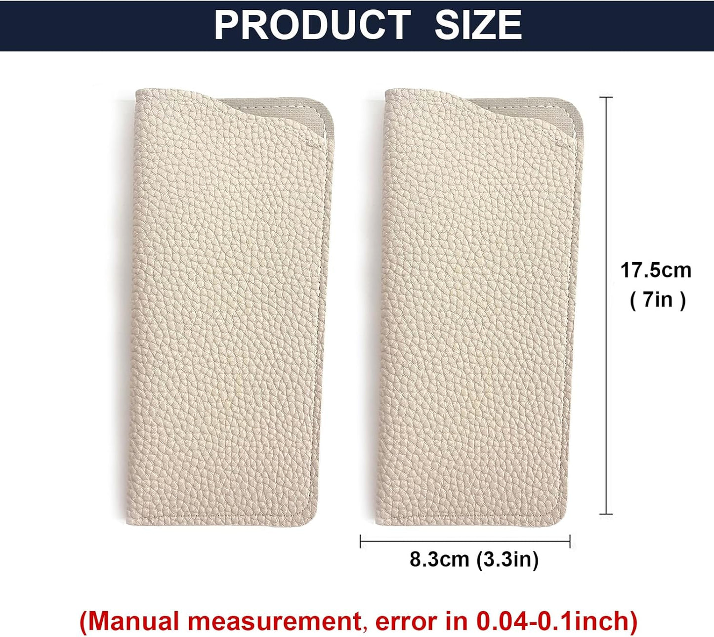 Mirkcittle Cases for eyeglasses 2 Pack Soft Leather for Women Men Fashion PU Sunglasses Pouch Portable Travel Glasses Cases