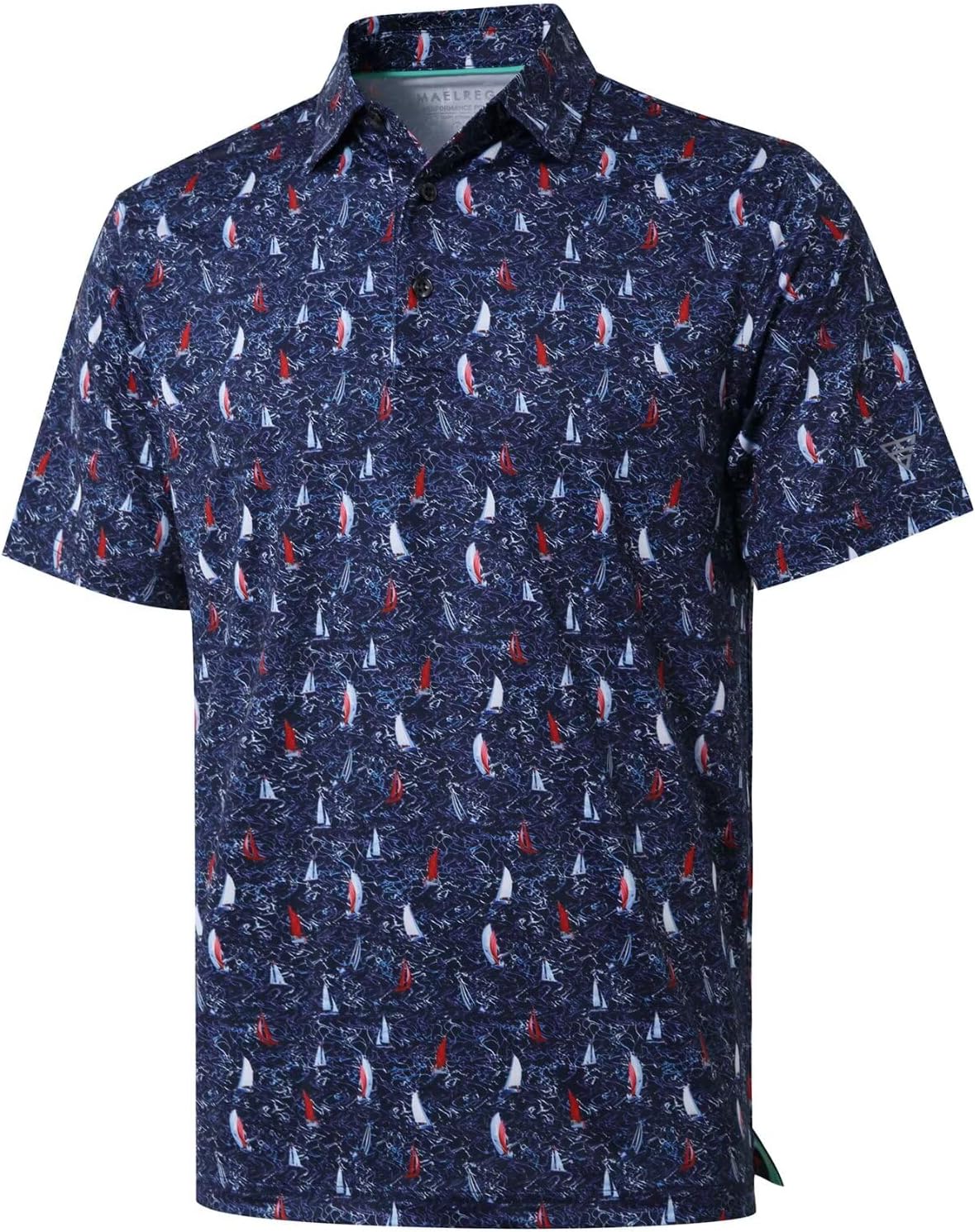 Golf Shirts for Men Dry Fit Short Sleeve Print Performance Moisture Wicking Polo Shirt