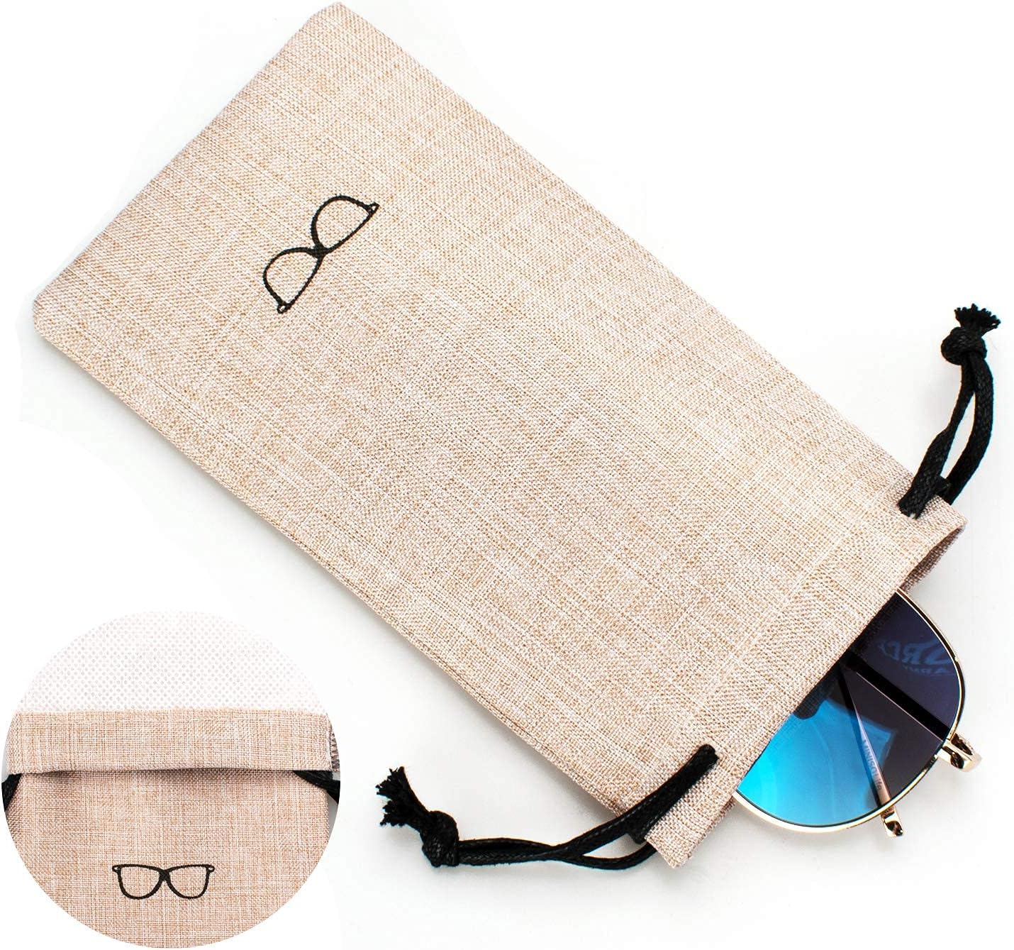 Vemiss Hard Shell Eyeglasses Cases, Linen Fabrics Protector Sunglasses Case, Large Glasses Case