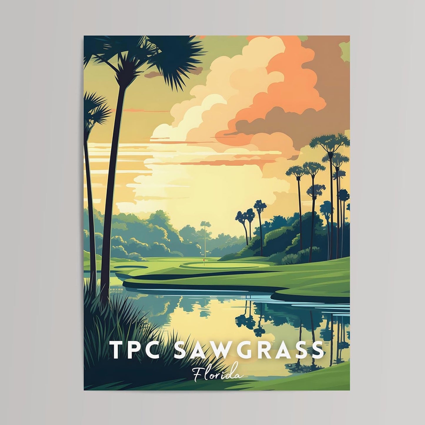 Golf Course Premium Giclee Fine Art Prints - Augusta, Pebble Beach, Pinehurst, Golf Course Posters, Golf Wall Art, Aesthetic Poster for Home Office Decor, Ready to Frame