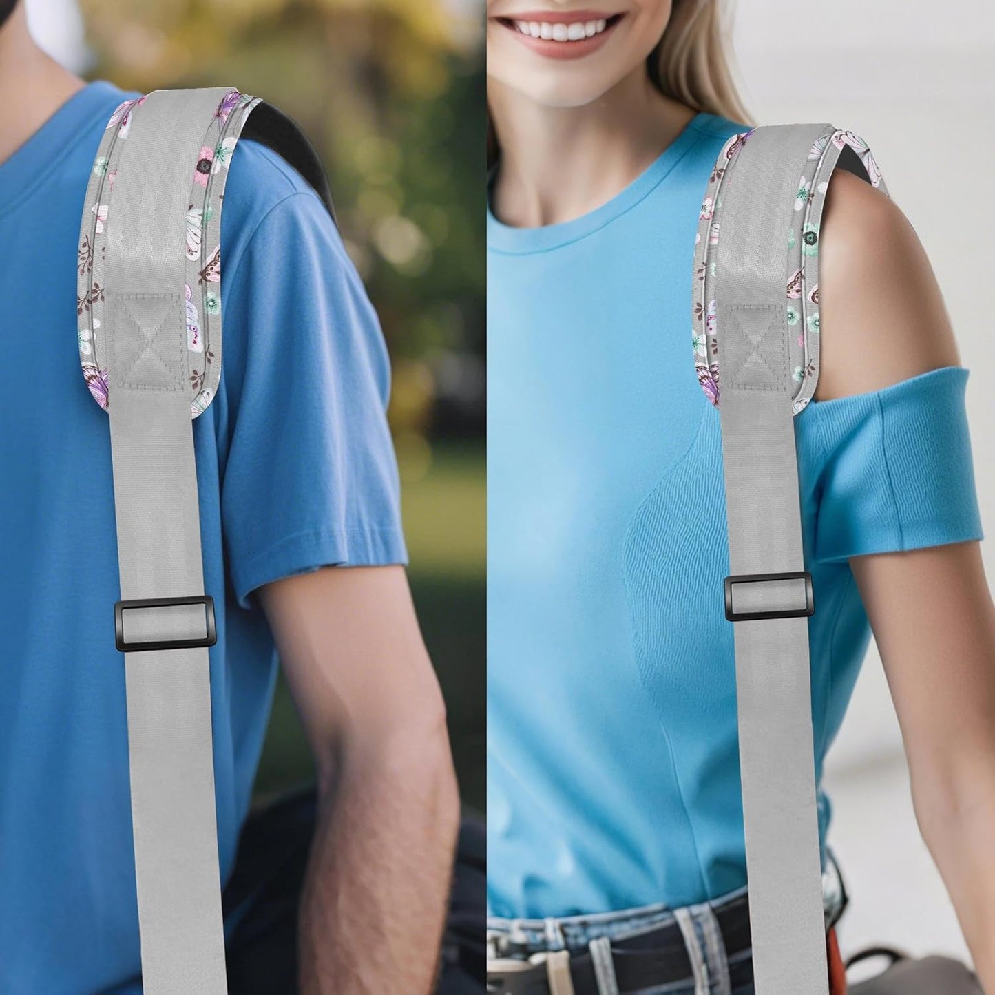 ZINZ 79.5" Universal Strap with Ultra-Thick Fixed Breathable Pad - Adjustable Heavy-Duty Shoulder Strap for Laptop, Crossbody, Luggage, Gym, Camera Bag and More,Butterfly