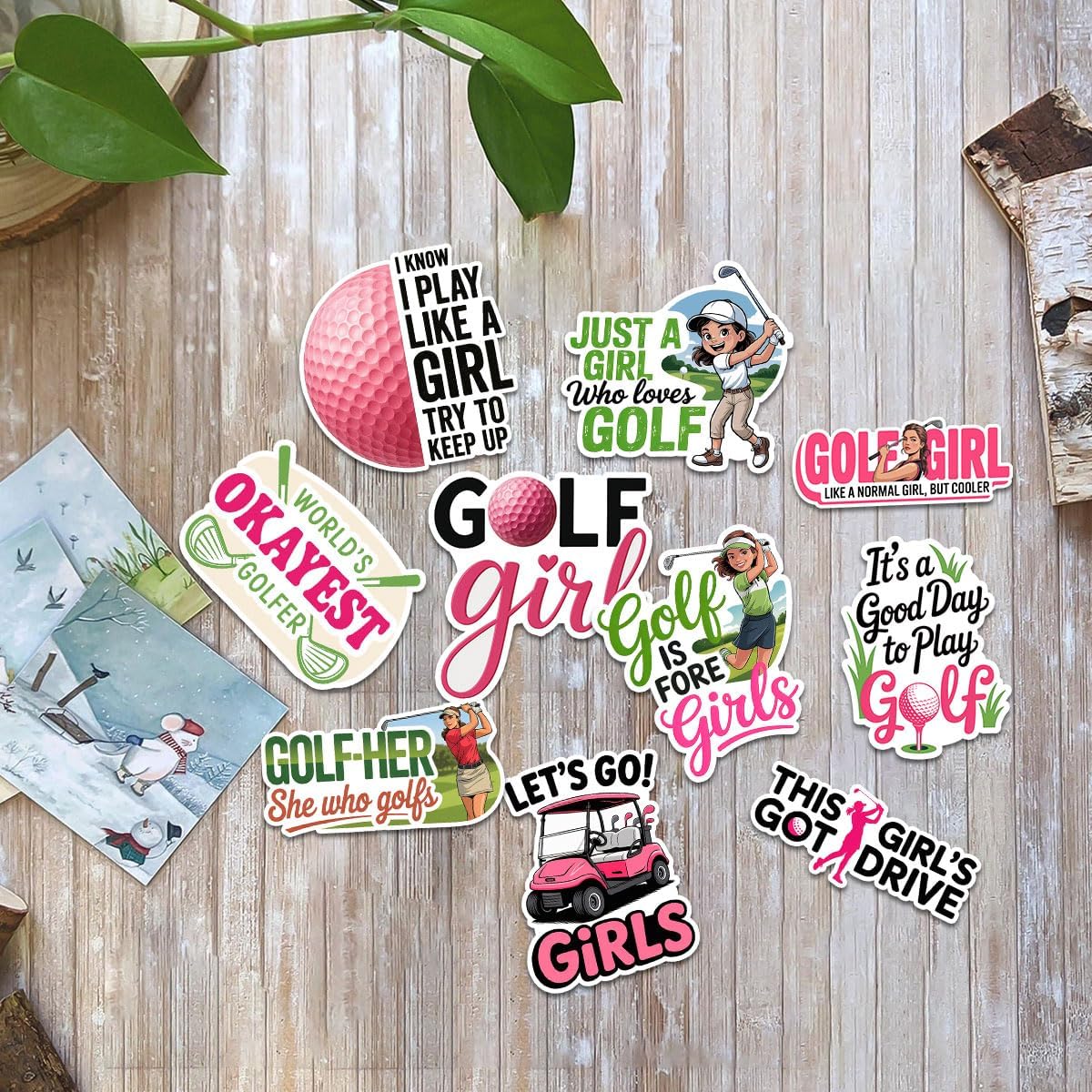 10 Pcs Golf Girl Stickers – Funny Vinyl Decals for Girls Who Love Golf – Laptop, Water Bottle, Journal Decor – Cute Gifts for Golfers, Teens, Women, and Golf Squad Friends