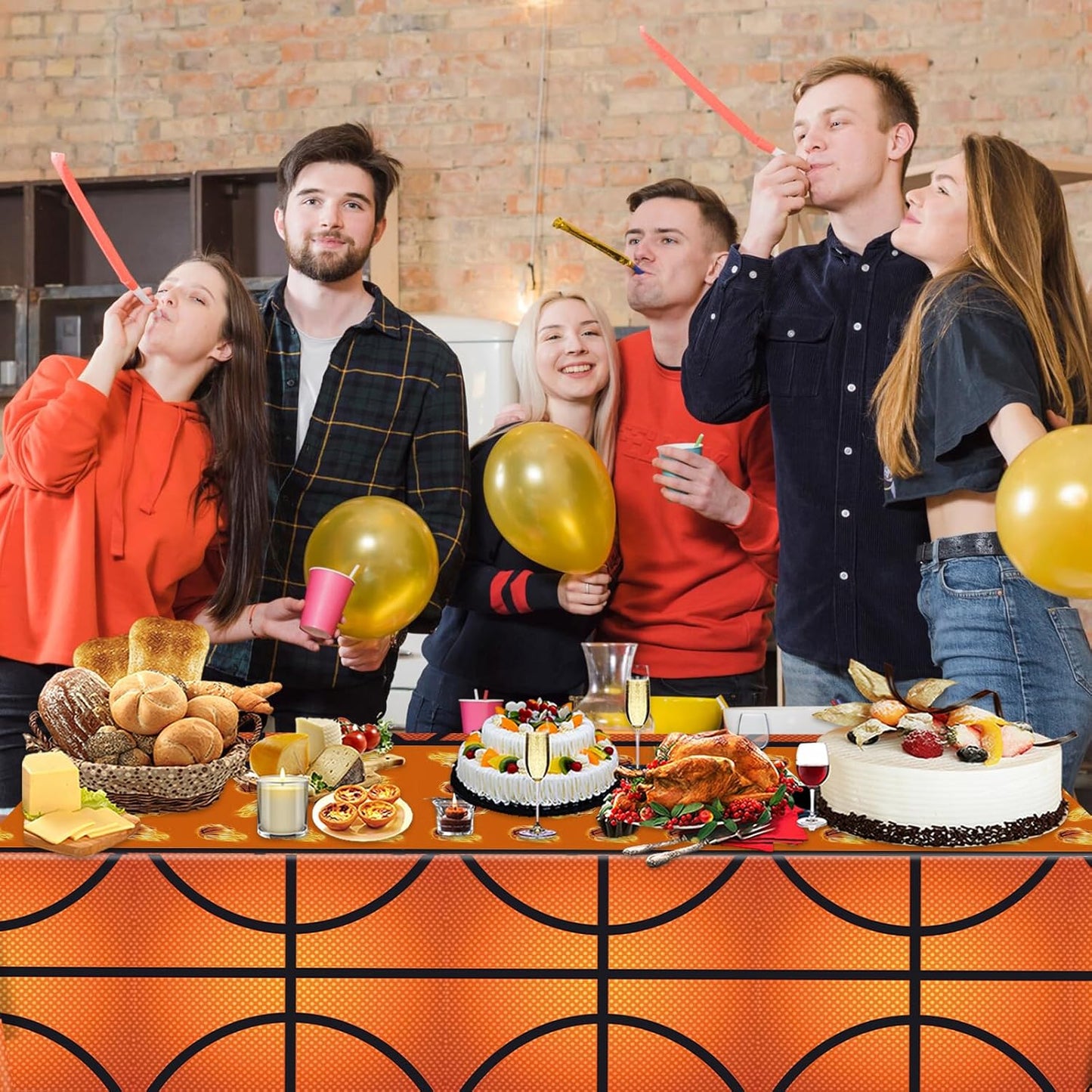 4 Pcs Basketball Plastic Tablecloth 54 x 108 Inch Basketball Party Disposable Table Cover Sport Pattern Party Supplies Plastic Sport Theme Table Cover Rectangle Grass Decoration