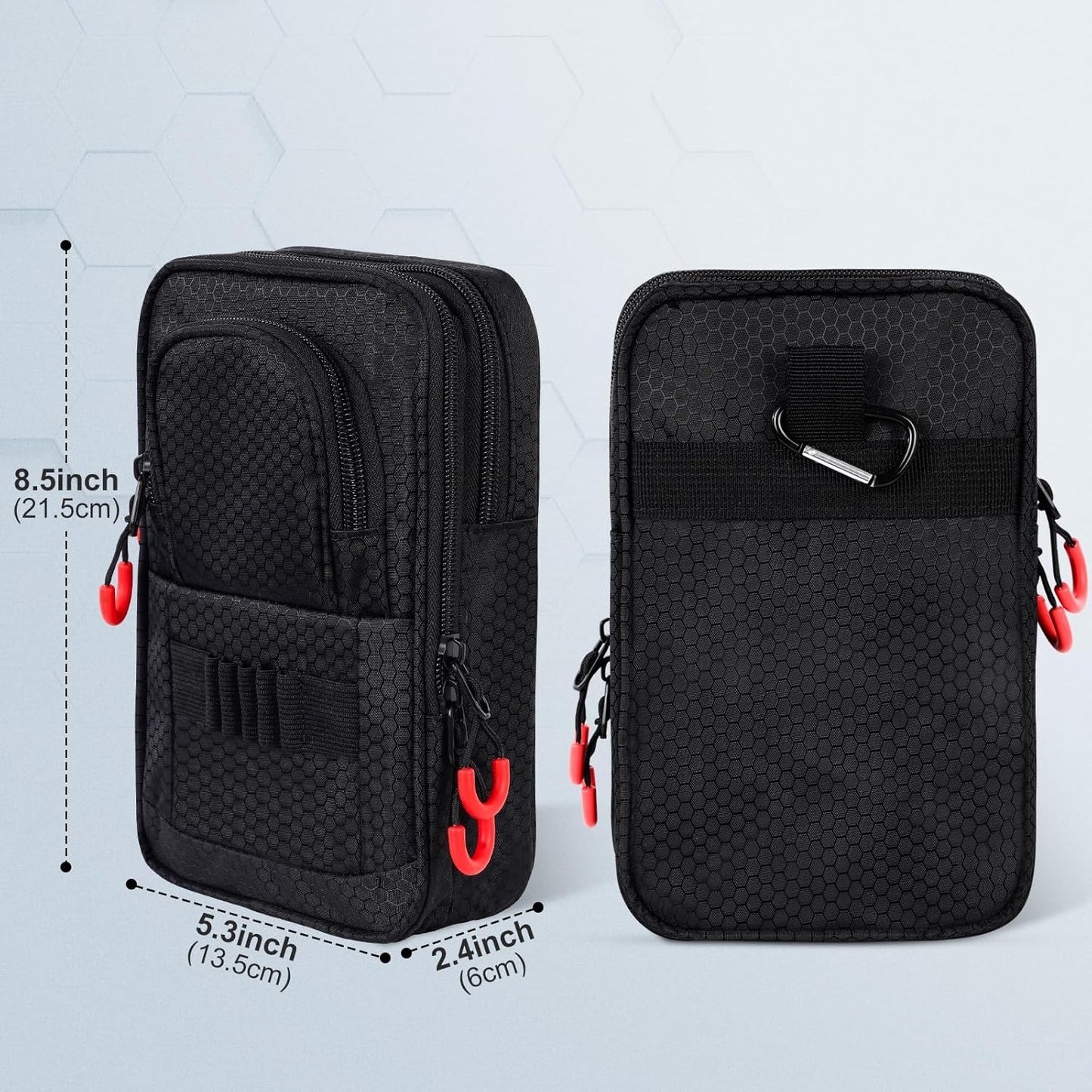 mytag Golf Ball Bag Pouch Zipper | Store 12-15 Balls, Golf Valuables Pouch Portable Outfit Organizer Bag Organizer Case Multipocket, Black