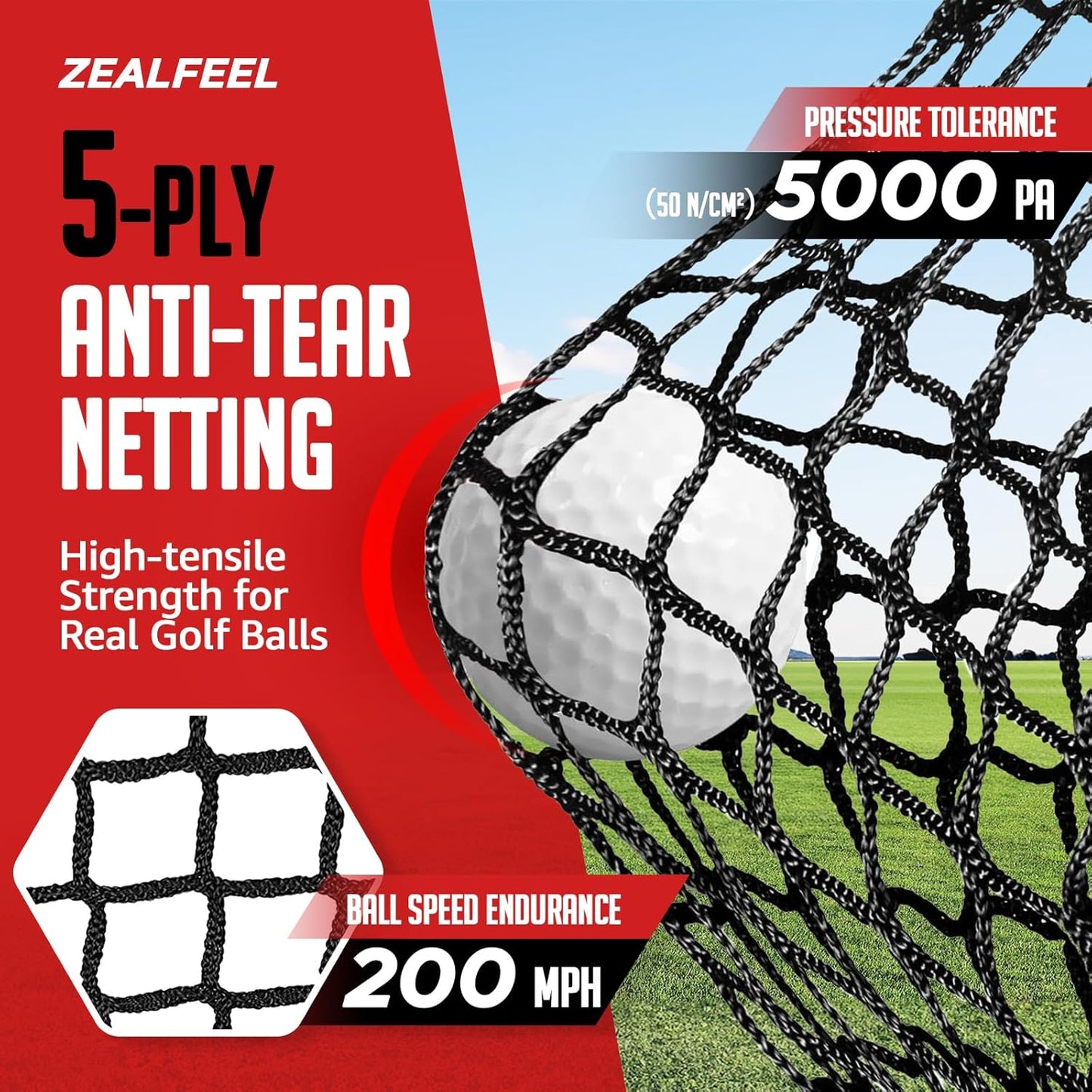 Golf Net, 10x7ft Practice Net with Chipping Net, Foldable Mat, Silk Target, 8 Tees, 6 Balls, Carry Bag, Golf Hiting Nets for Backyard Driving Chipping Indoor Outdoor Use